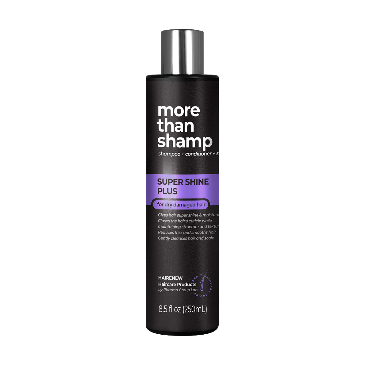 Шампунь для волосся Hairenew Super Shine Plus Shampoo 100% Дзеркальний блиск, для сухого та пошкодженого волосся, 250 мл