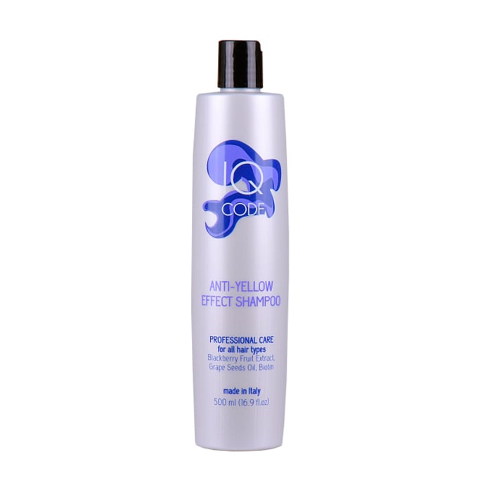 Шампунь для волосся IQ code Anti-Yellow Effect Shampoo Нейтралізація жовтизни, 500 мл