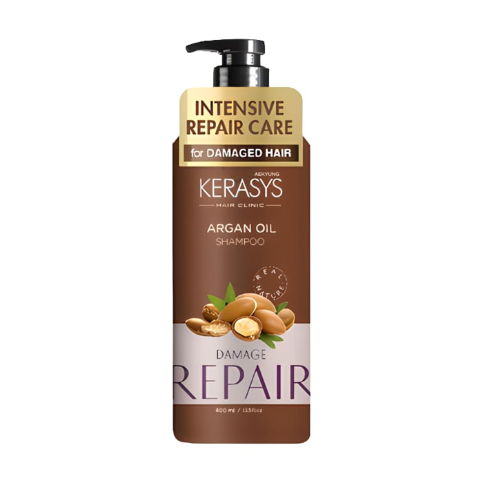 Шампунь для волосся KeraSys Hair Clinic Real Nature Intensive Repair Care Argan Oil Shampoo для пошкодженого волосся, 400 мл