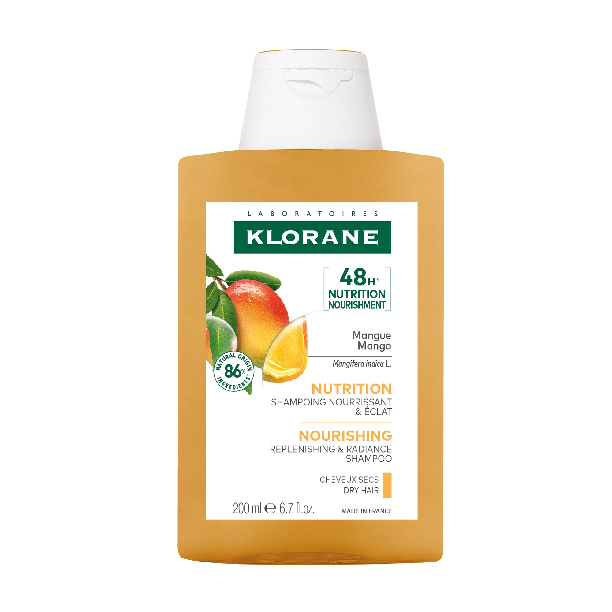 Шампунь для волосся Klorane Shampoo with Mango Butter з олією манго, 200 мл