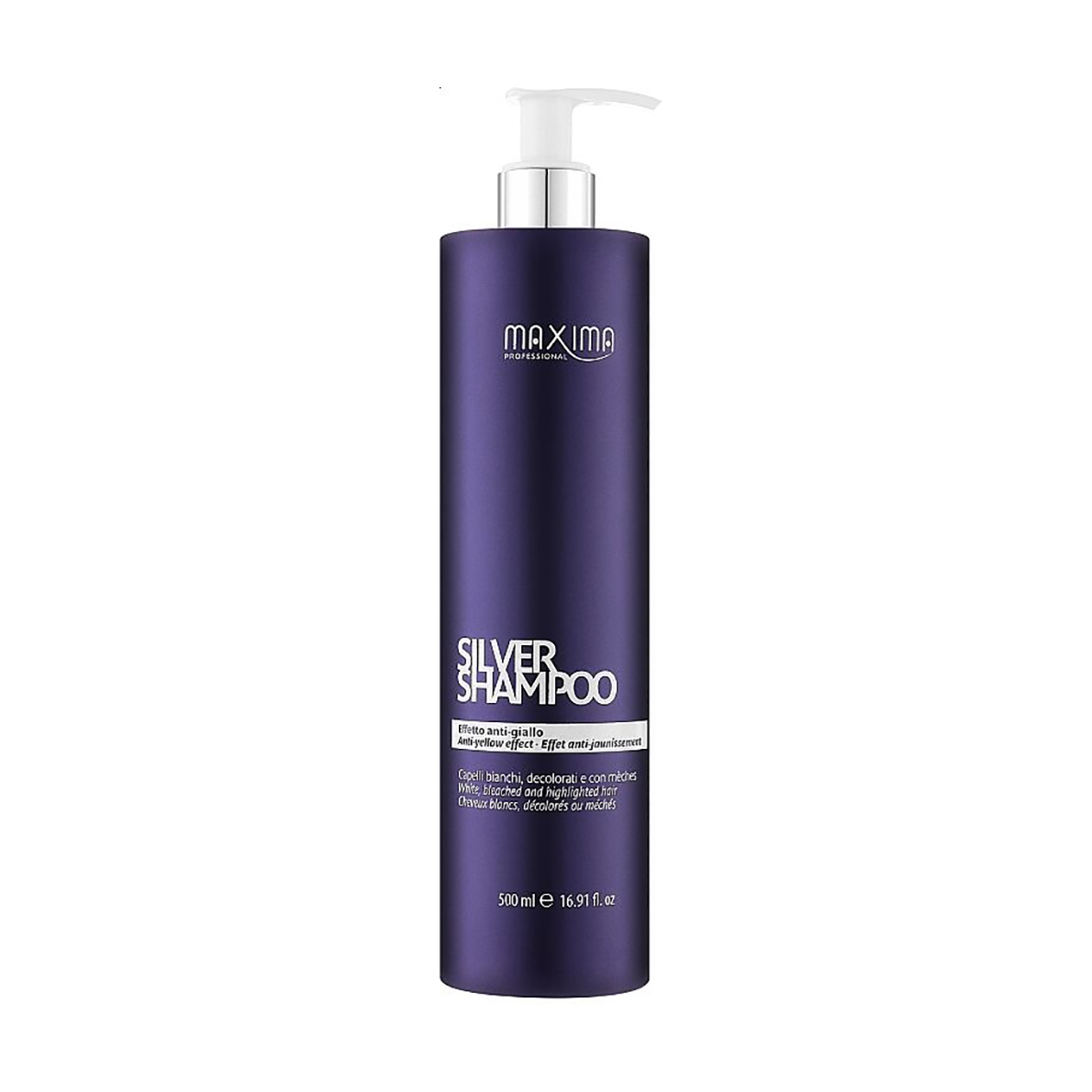 Шампунь для волосся Maxima Professional Silver Anti-Yellow Effect Shampoo з антижовтим ефектом, 500 мл