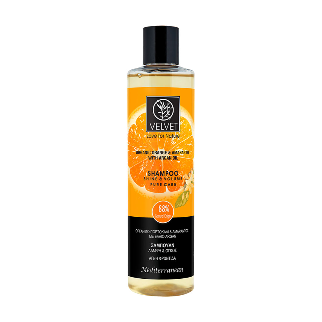 Шампунь для волосся Velvet Love for Nature Organic Orange &amp; Amaranth Shampoo Блиск та об'єм, 300 мл