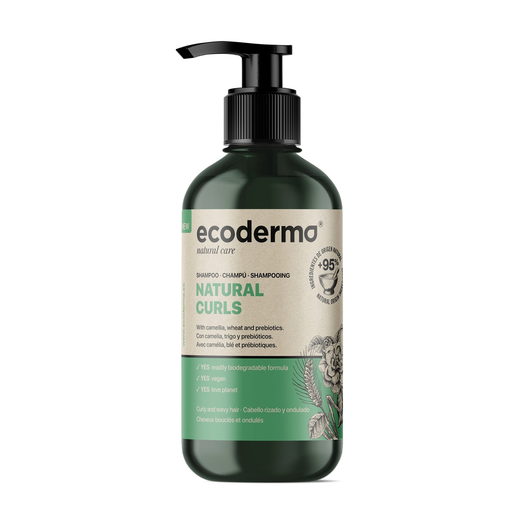Шампунь Ecoderma Natural Curls Shampoo для натуральних кучерів, 500 мл