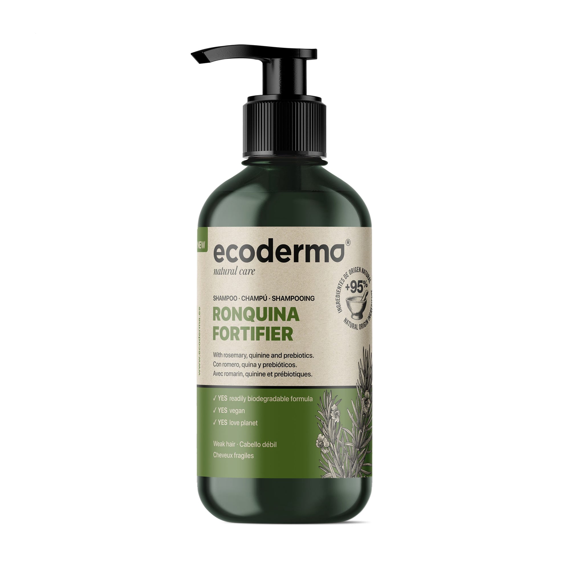 Шампунь Ecoderma Ronquina Fortifier Shampoo для ослабленого волосся, 500 мл