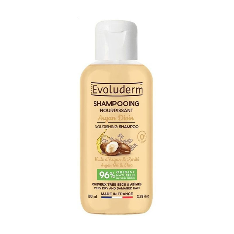 Шампунь Evoluderm Argan Oil Nourishing Shampoo для сухого та пошкодженого волосся, з аргановою олією, 100 мл