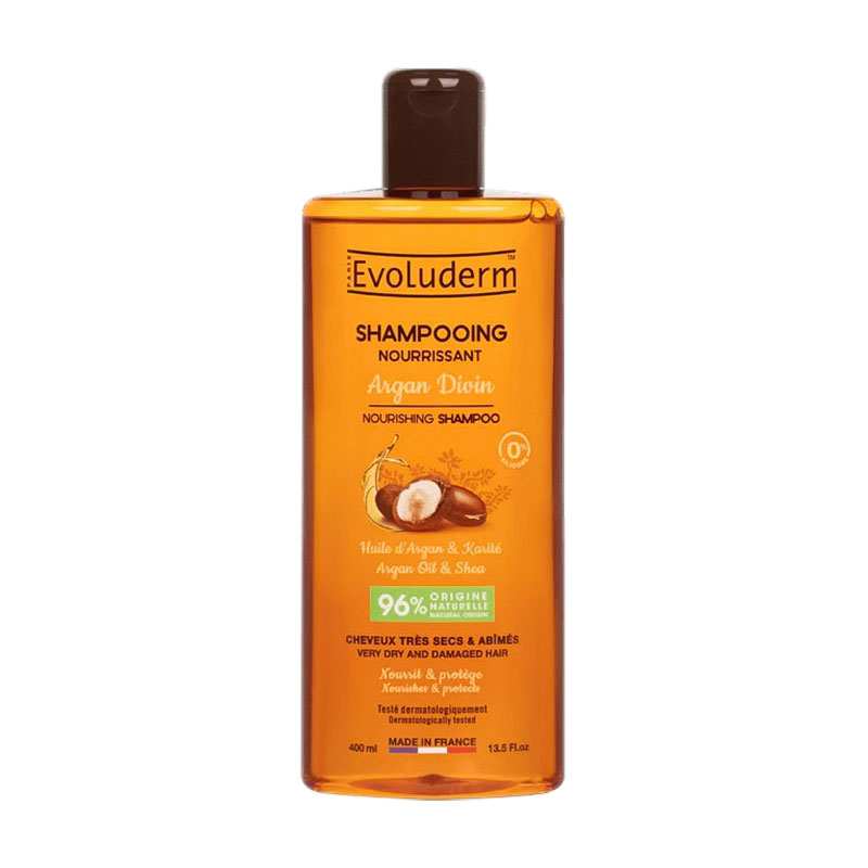 Шампунь Evoluderm Argan Oil Nourishing Shampoo для сухого та пошкодженого волосся, з аргановою олією, 400 мл