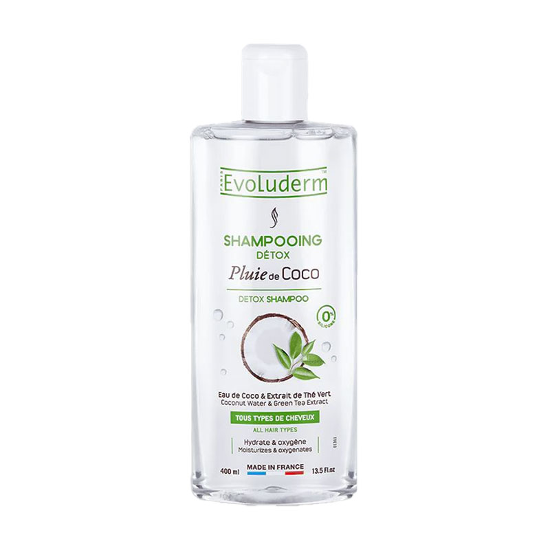 Шампунь Evoluderm Coconut Rain Detox Shampoo для всіх типів волосся, з водою кокоса, 400 мл