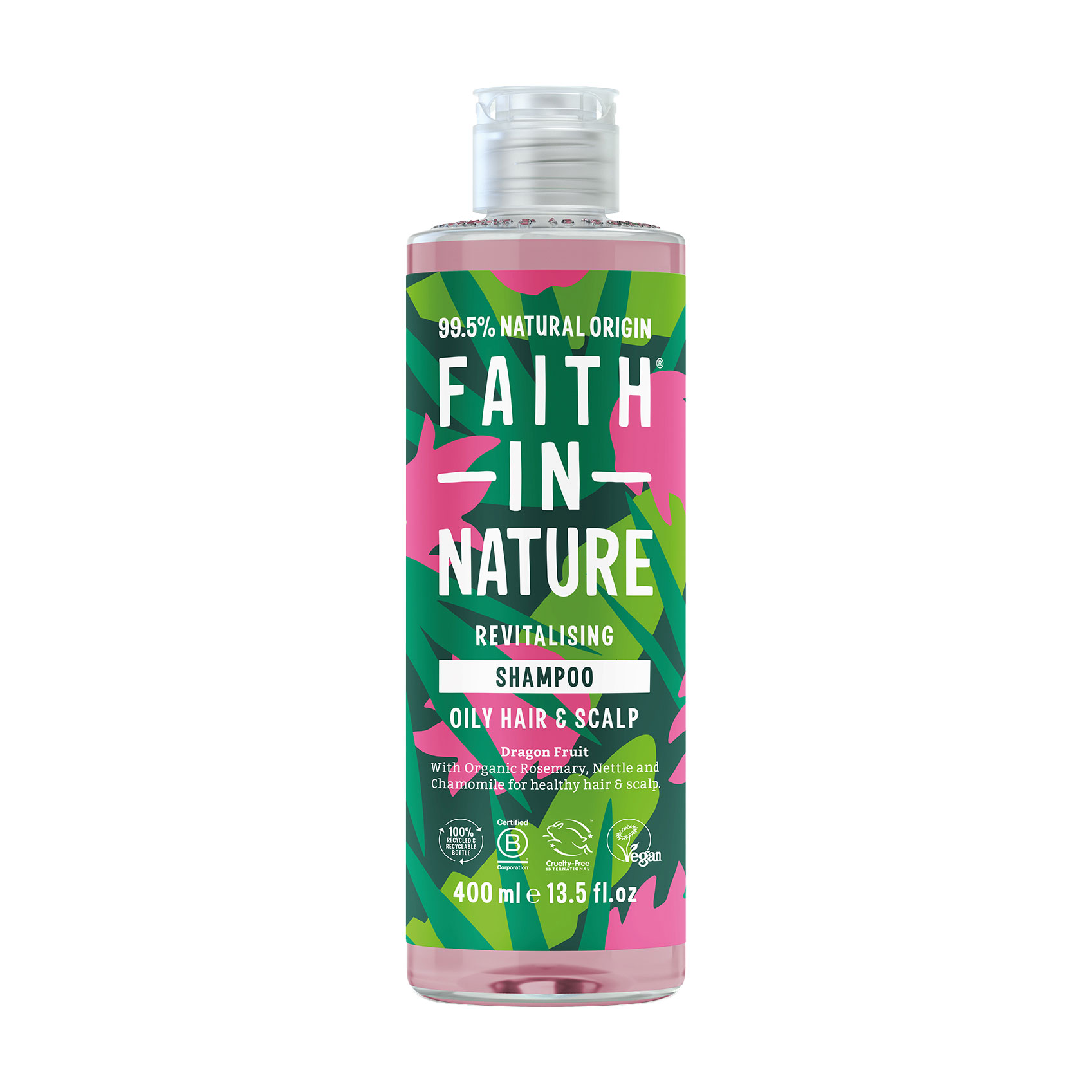 Шампунь Faith In Nature Revitalising Shampoo для жирного волосся та шкіри голови, з фруктом дракона, 400 мл