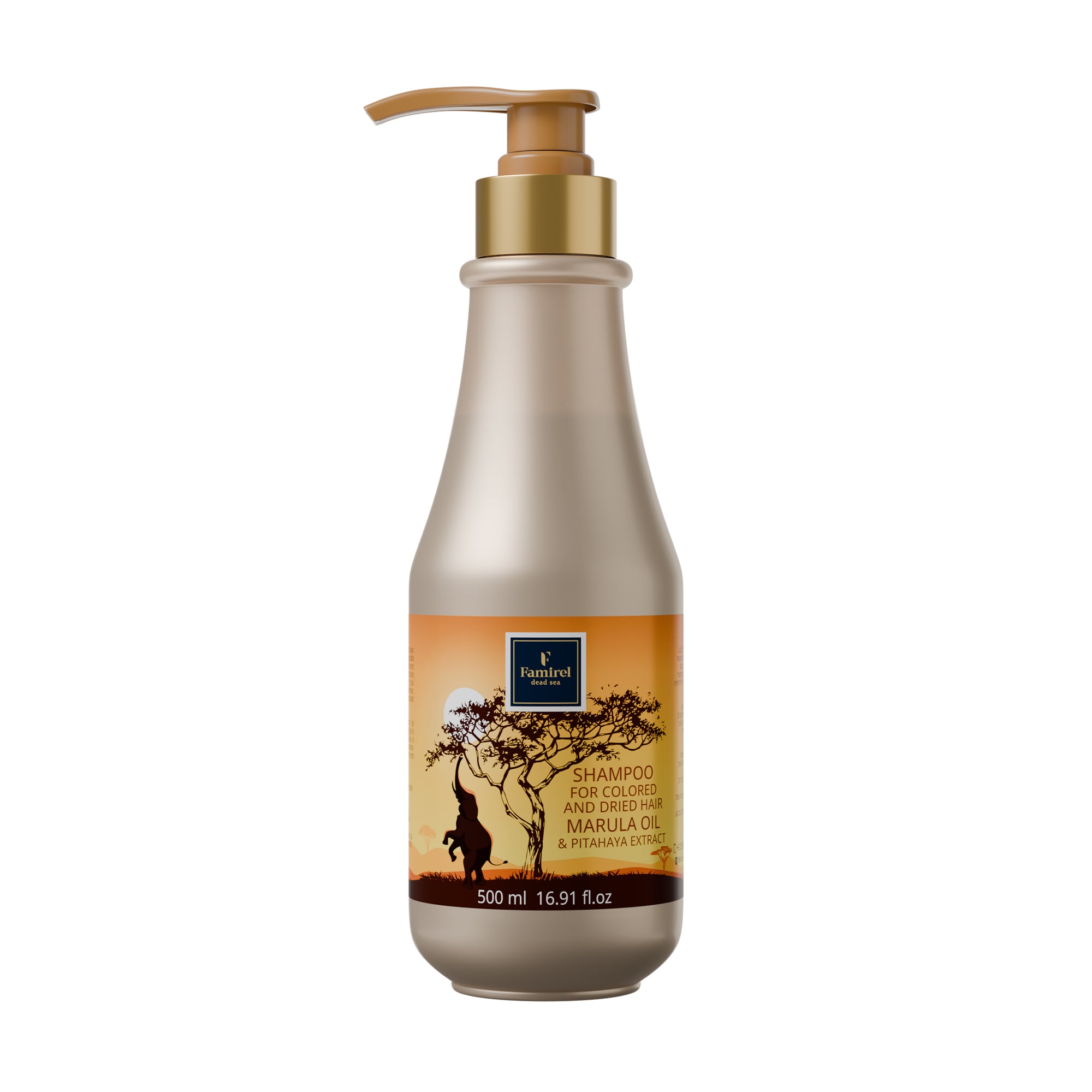 Шампунь Famirel Marula Oil для фарбованого та сухого волосся, з екстрактом пітахаї, 500 мл