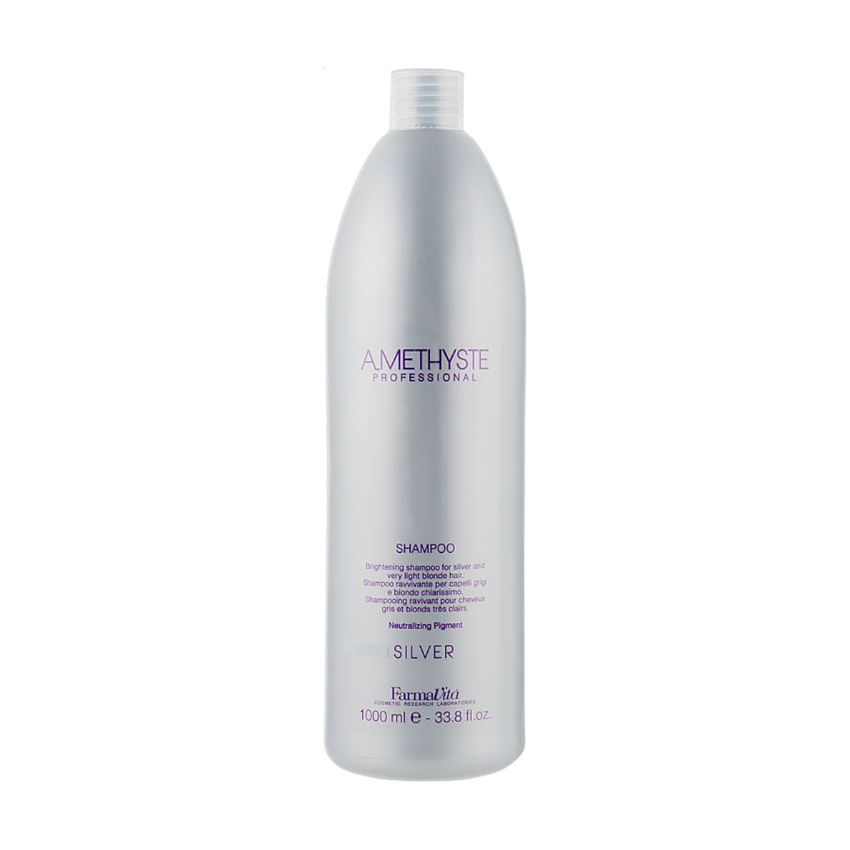 Шампунь FarmaVita Amethyste Silver Shampoo для сивого та світлого волосся, 1 л