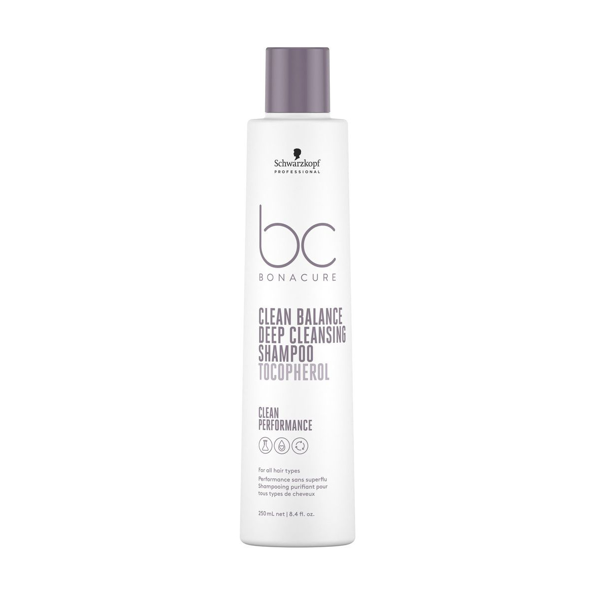 Шампунь глибокого очищення Schwarzkopf Professional BC Bonacure Clean Balance Deep Cleansing Shampoo Tocopherol для всіх типів волосся, 250 мл