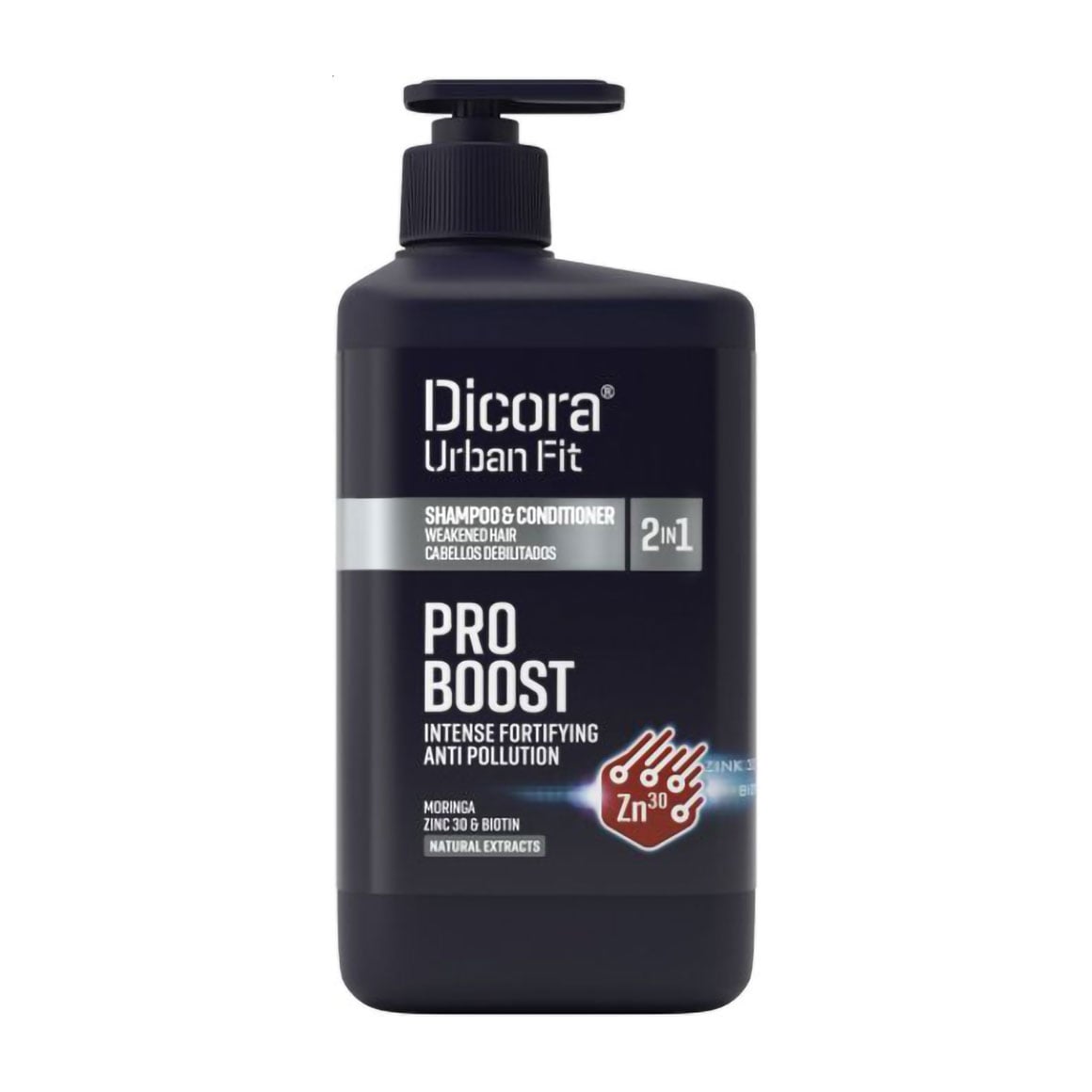 Шампунь-кондиціонер Dicora Urban Fit Pro Boost Shampoo &amp; Conditioner 2 in 1 для ослабленого волосся, 800 мл