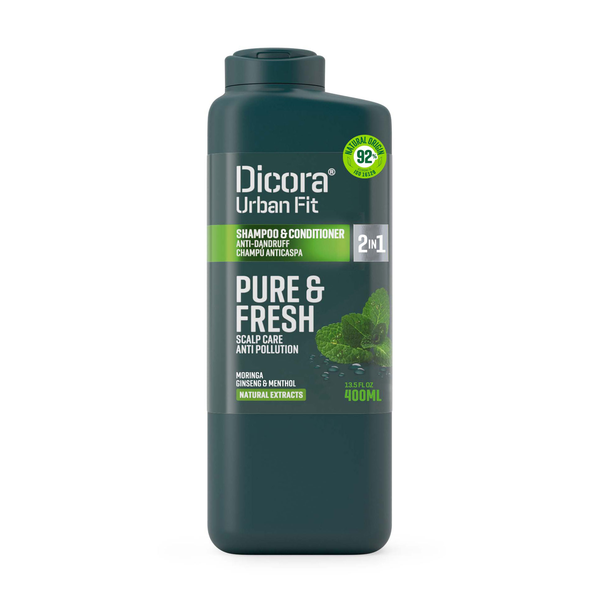 Шампунь-кондиціонер Dicora Urban Fit Pure &amp; Fresh Shampoo &amp; Conditioner 2 in 1 проти лупи, 400 мл