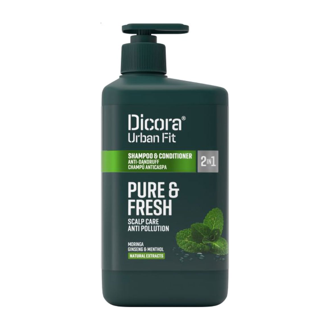 Шампунь-кондиціонер Dicora Urban Fit Pure &amp; Fresh Shampoo &amp; Conditioner 2 in 1 проти лупи, 800 мл