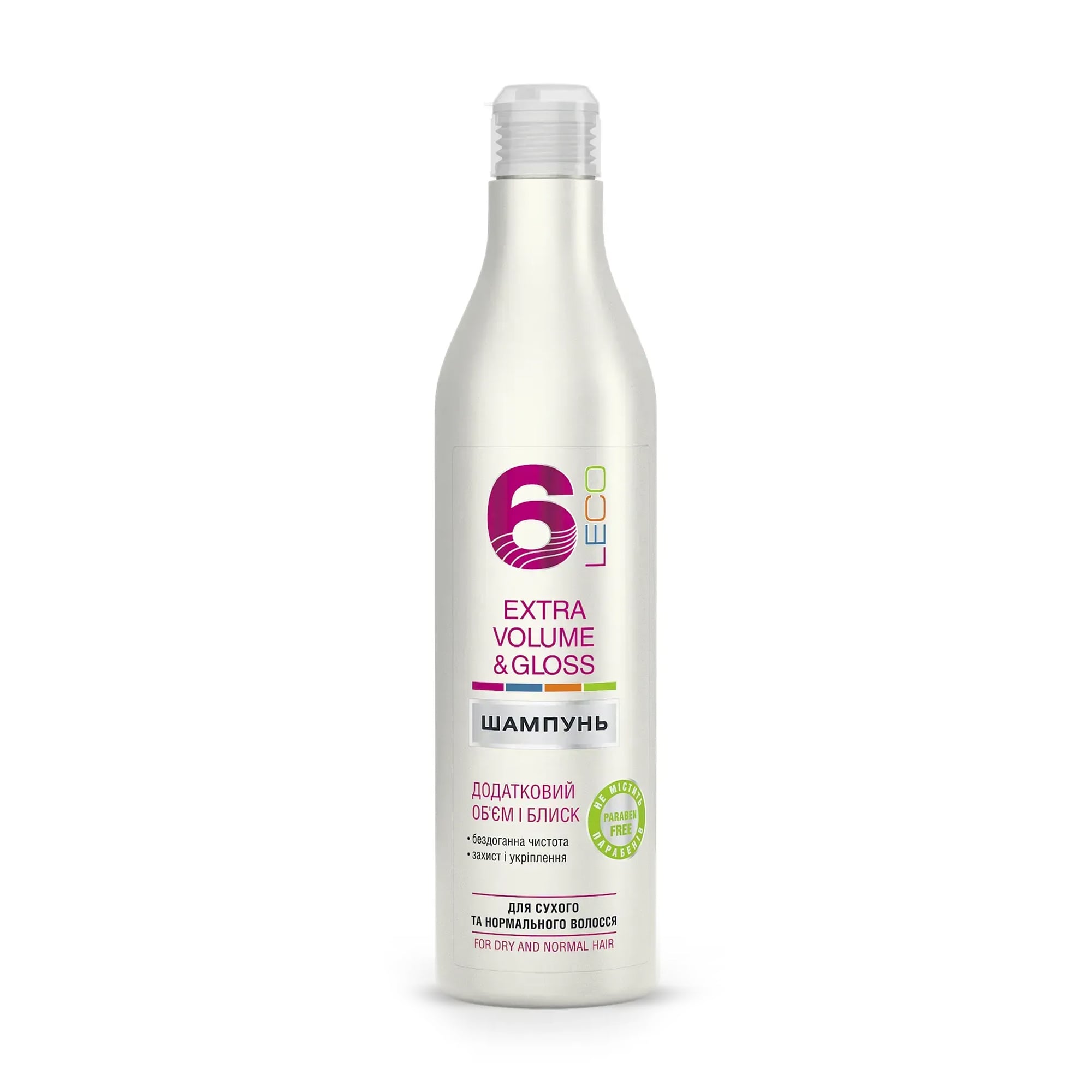 Шампунь Leco Extra Volume &amp; Gloss Shampoo Додатковий об'єм та блиск, для сухого та нормального волосся, 500 мл