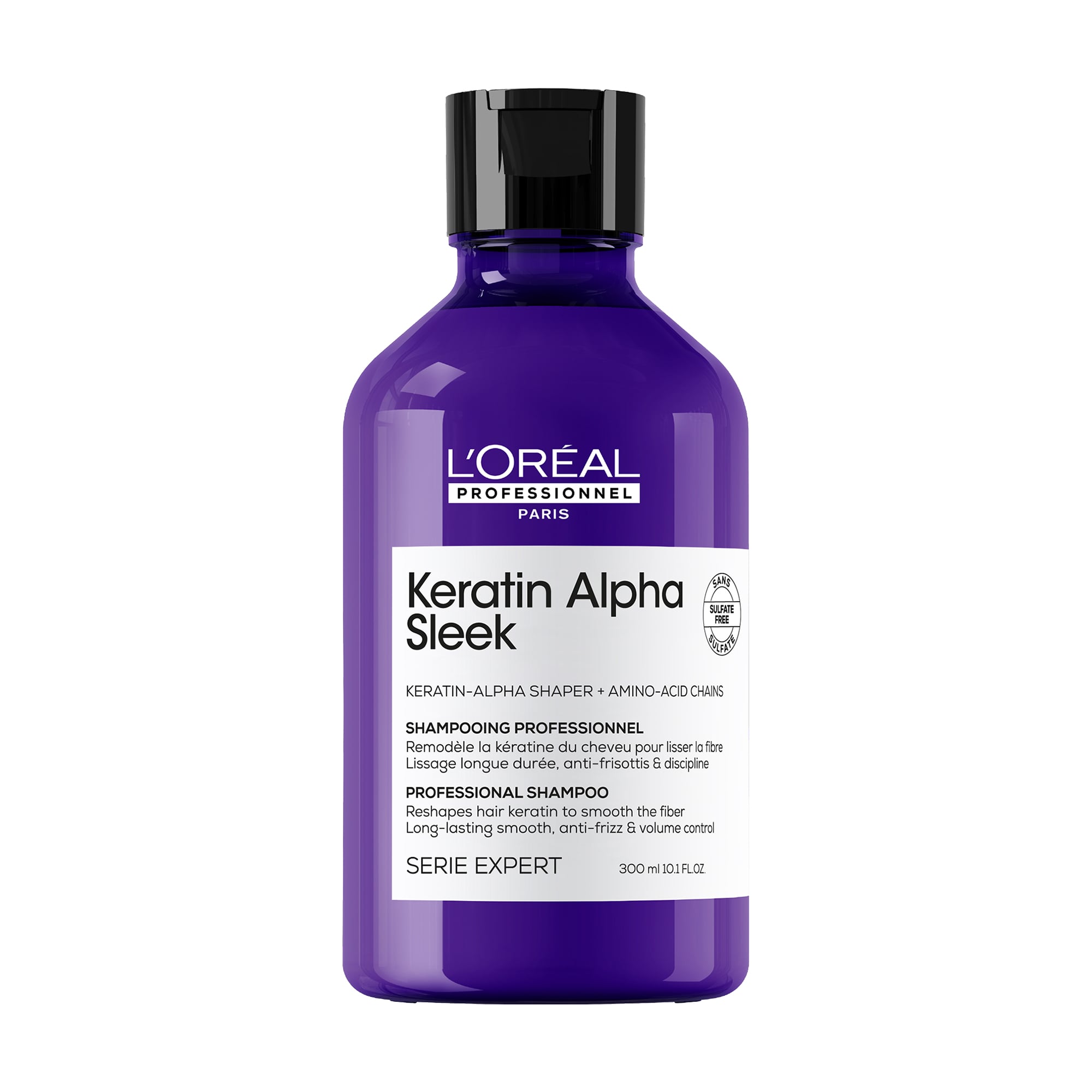 Шампунь L'Oreal Professionnel Serie Expert Keratin Alpha Sleek Shampoo для гладкості та контролю пухнастості волосся, 300 мл