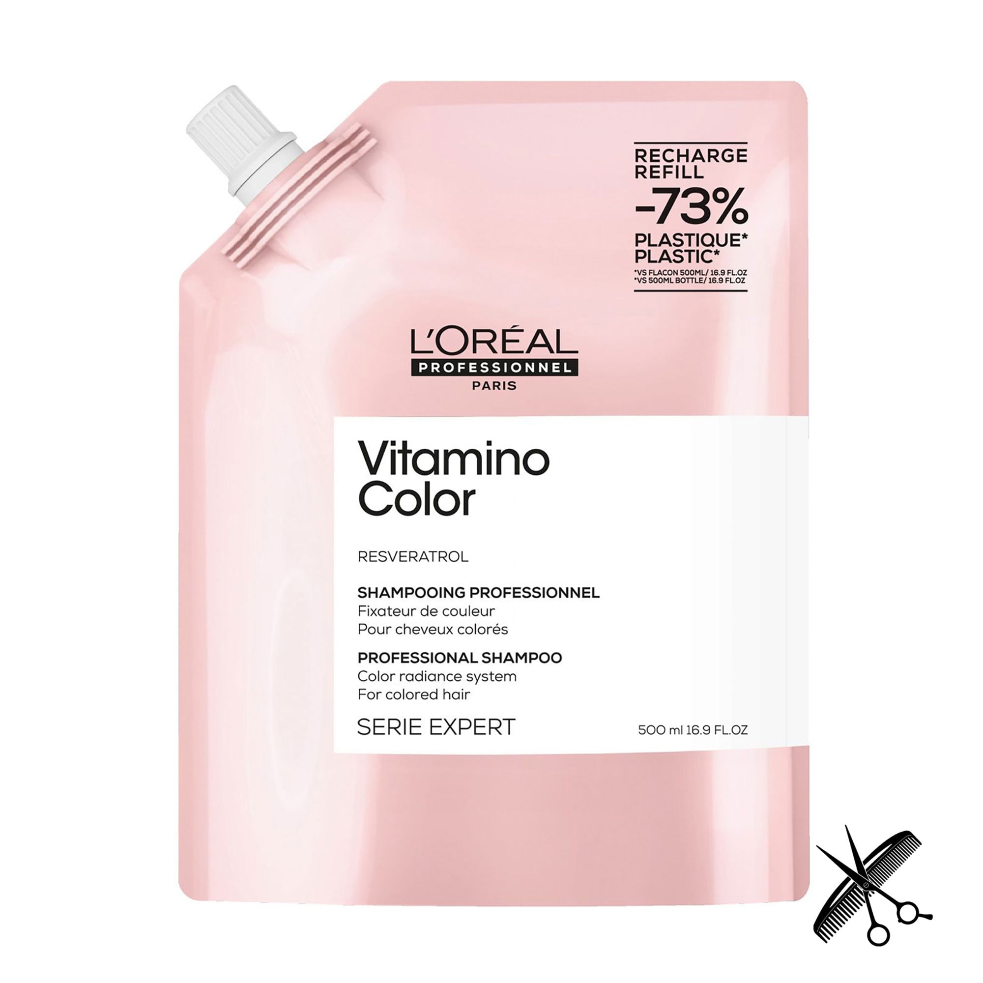 Шампунь L'Oreal Professionnel Serie Expert Vitamino Color Shampoo для захисту кольору фарбованого волосся, 500 мл (рефіл)