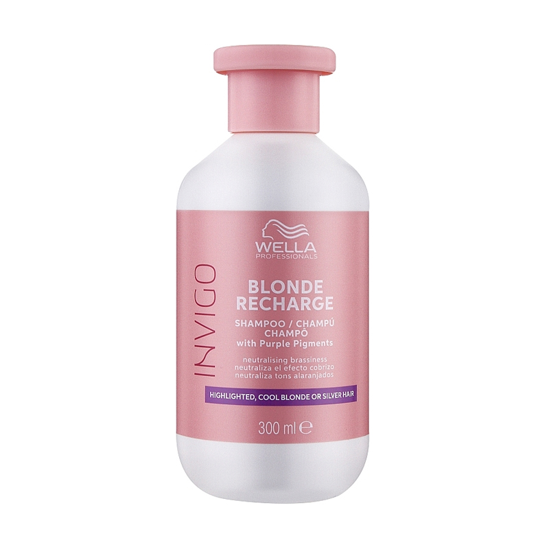Шампунь-нейтралізатор Wella Professionals Invigo Blonde Recharge Color Refreshing Shampoo For Cool Blonde для холодних відтінків блонд, 300 мл