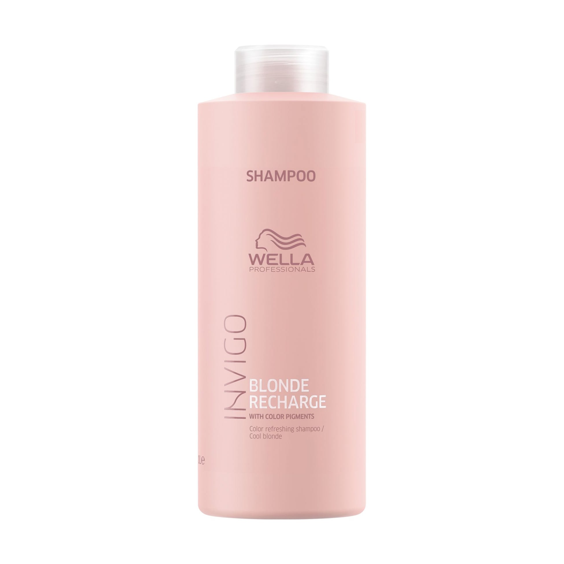 Шампунь-нейтралізатор жовтизни Wella Professionals Invigo Blonde Recharge Shampoo для холодних світлих відтінків, з кольоровими пігментами, 1 л