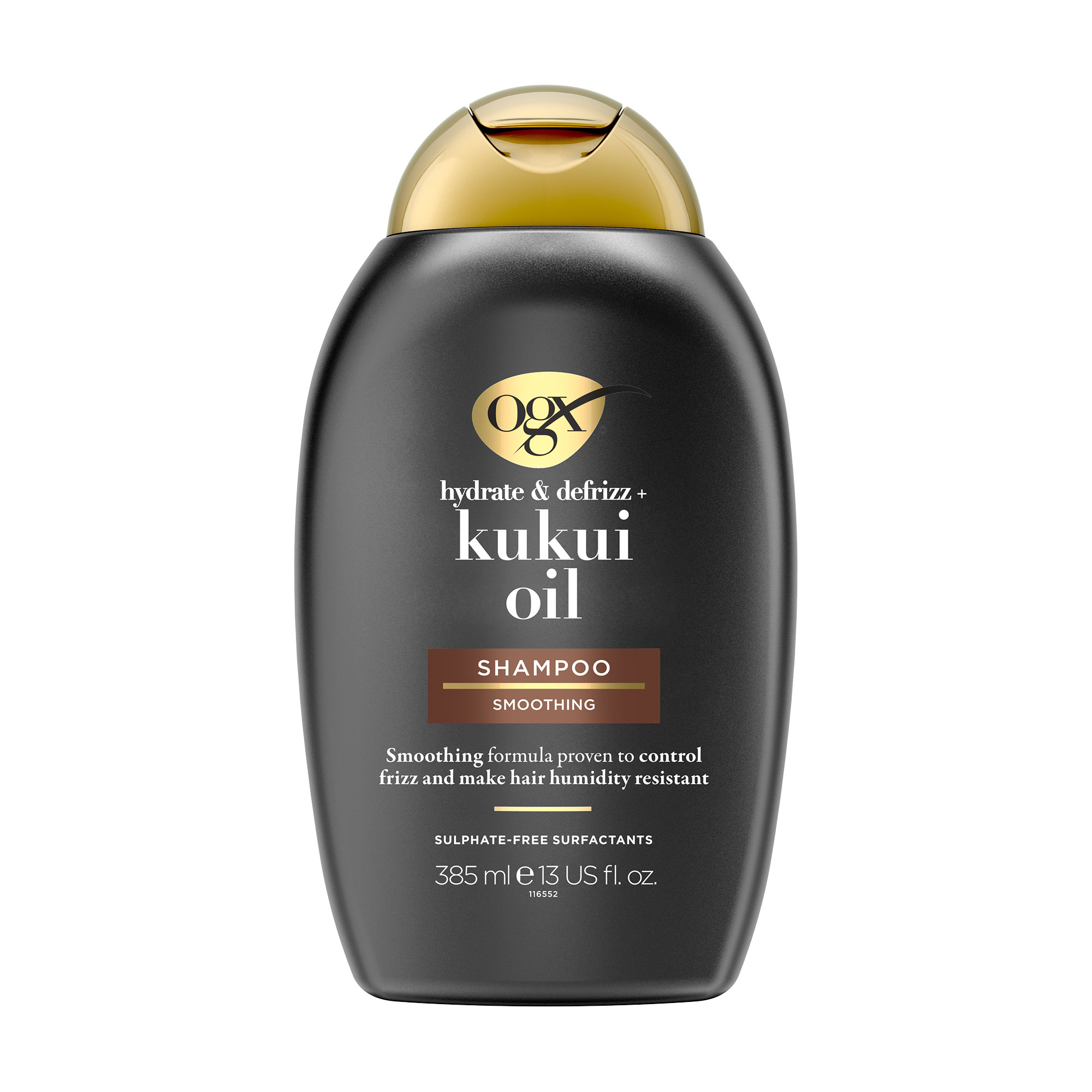 Шампунь OGX Hydrate &amp; Defrizz + Kukui Oil Shampoo для зволоження та гладкості волосся, з олією гавайського горіха, 385 мл