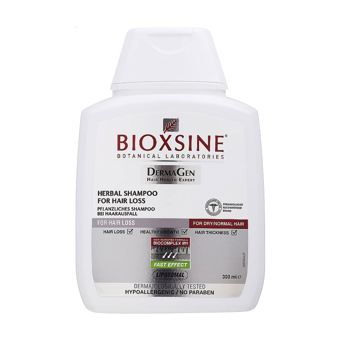 Шампунь проти випадіння для сухого та нормального волосся Biota Bioxsine DermaGen, 300 мл