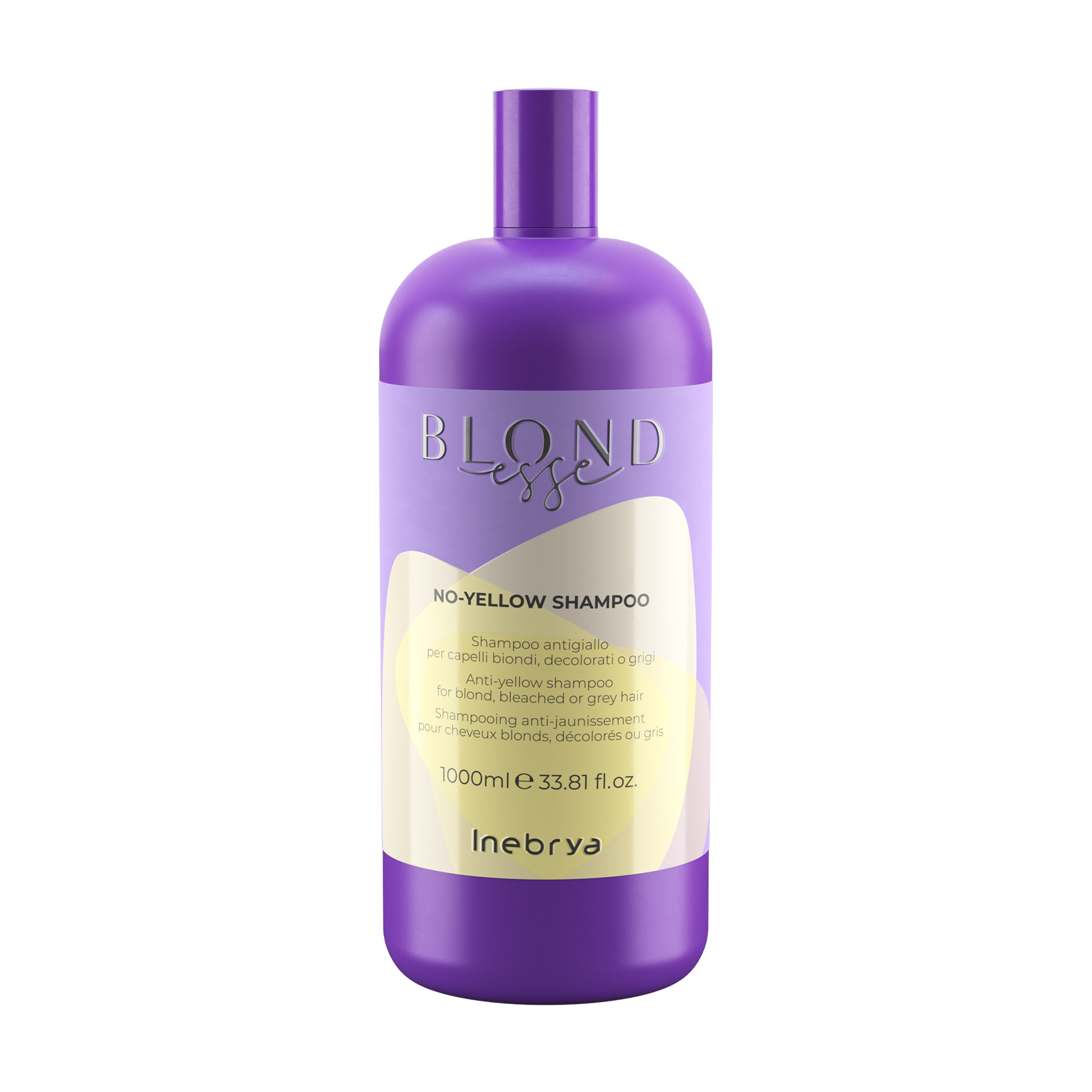 Шампунь проти жовтизни Inebrya Blondesse No-Yellow Shampoo для світлого, освітленого або сивого волосся, 1 л