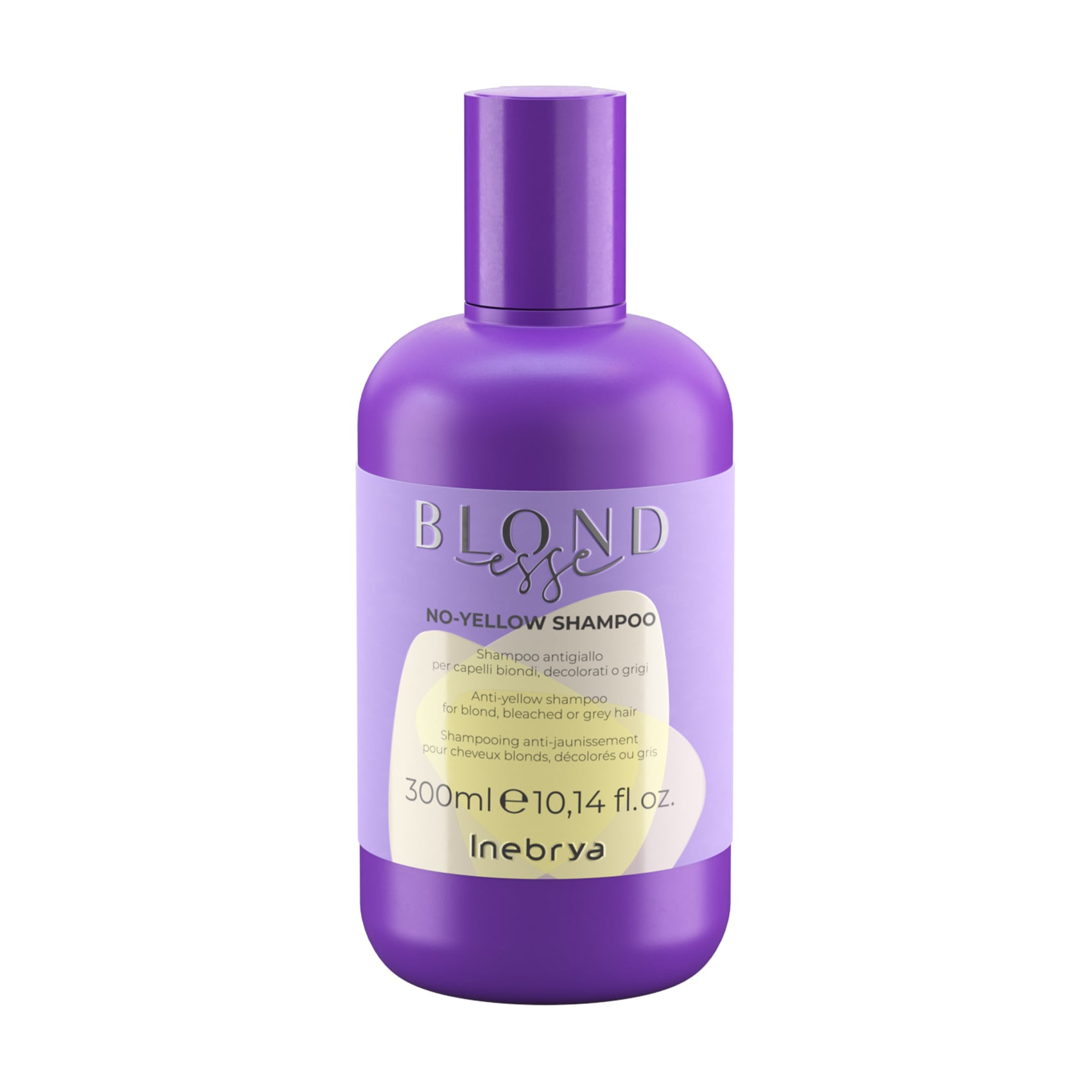 Шампунь проти жовтизни Inebrya Blondesse No-Yellow Shampoo для світлого, освітленого або сивого волосся, 300 мл