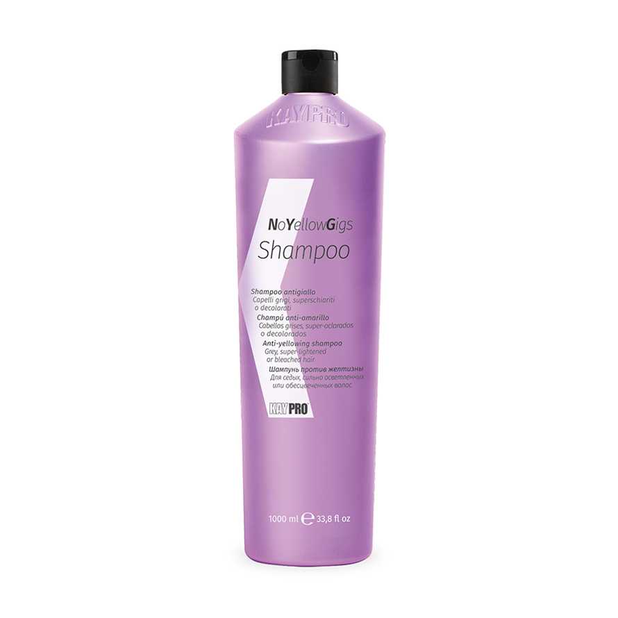 Шампунь проти жовтизни KayPro NoYellowGigs Shampoo для сивого, сильно освітленого або знебарвленого волосся, 1 л