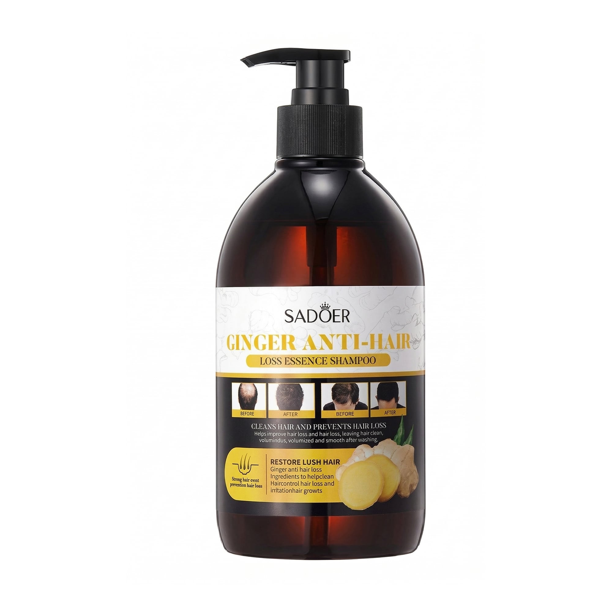 Шампунь Sadoer Ginger Anti-Hair Loss Essence Shampoo проти випадіння волосся, 500 мл