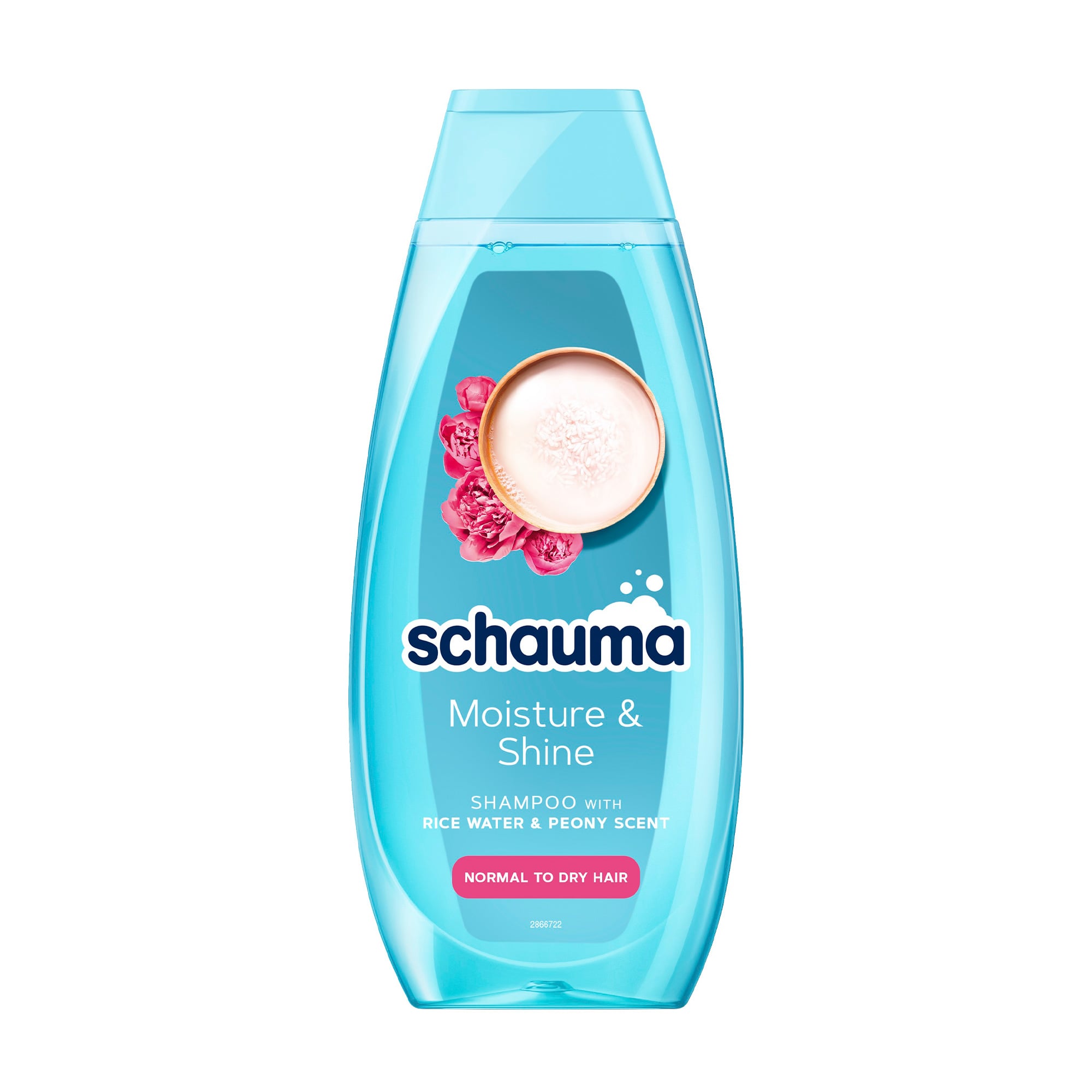 Шампунь Schauma Moisture &amp; Shine Shampoo для нормального та сухого волосся, з екстрактом рисової води та ароматом півоній, 400 мл
