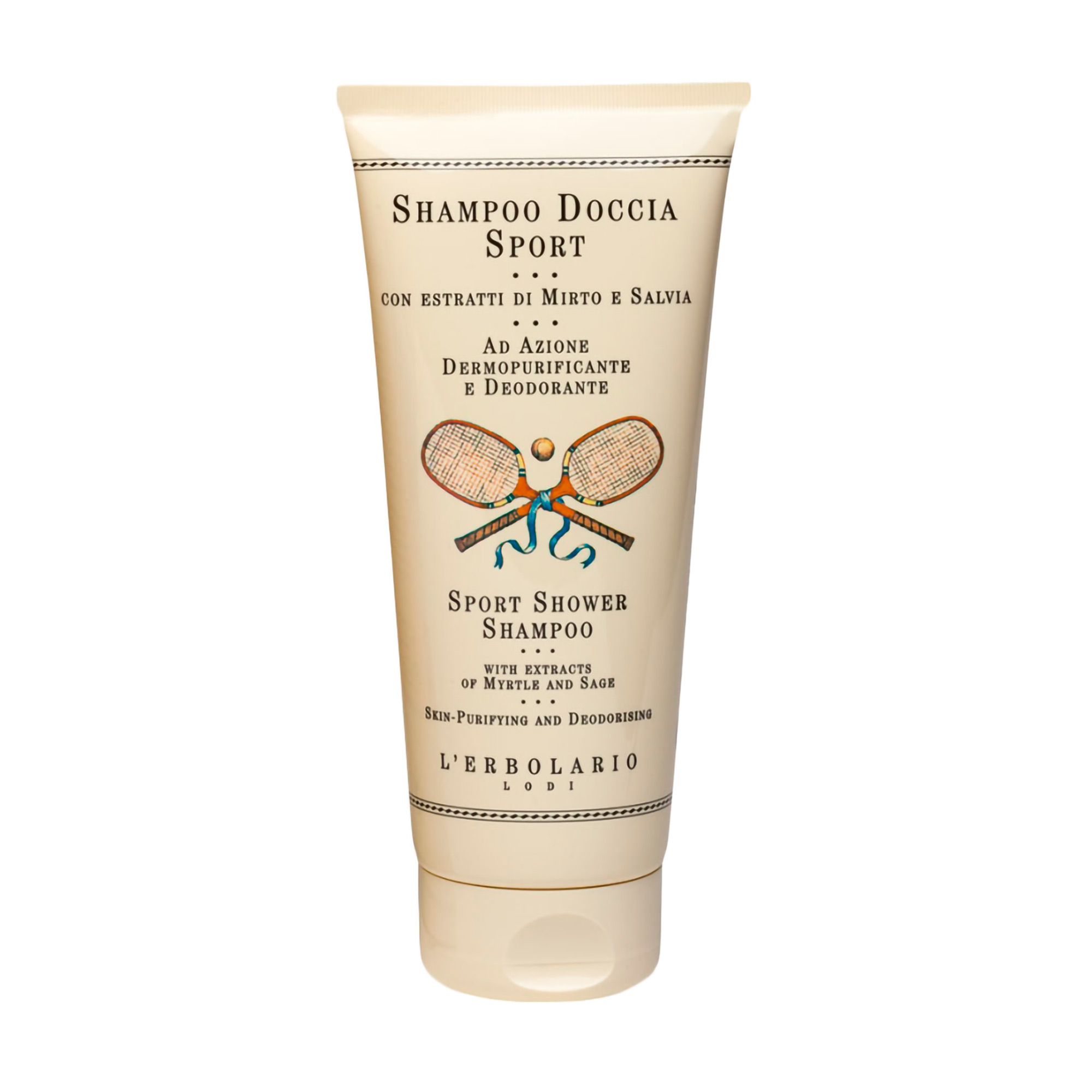 Шампунь та гель для душу L'Erbolario Sport Shower Shampoo Спорт, на основі мирта та шавлії, 200 мл