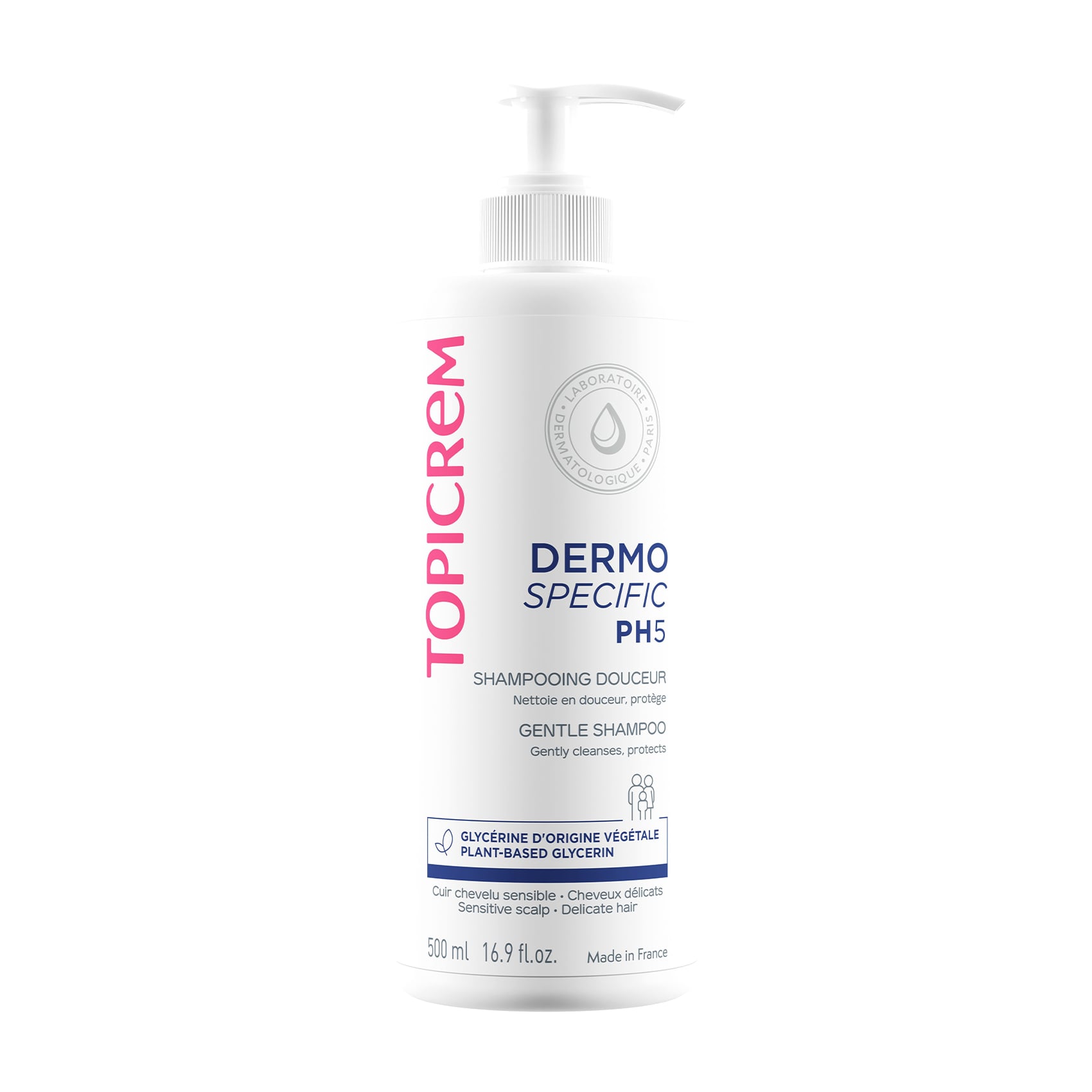 Шампунь Topicrem PH5 Gentle Shampoo з екстрактом бавовни, для всіх типів волосся, 500 мл