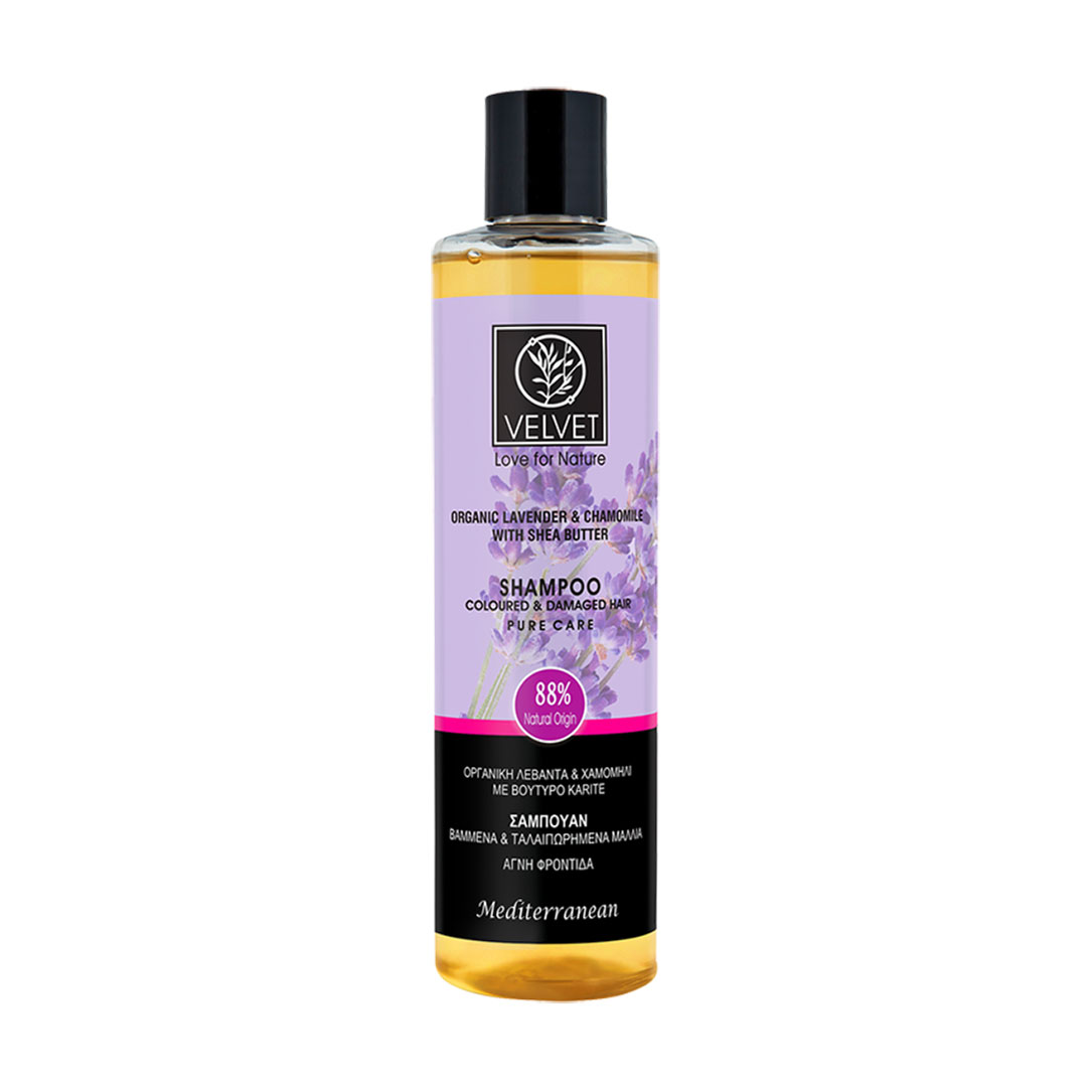Шампунь Velvet Love for Nature Organic Lavender &amp; Chamomile Shampoo для фарбованого та пошкодженого волосся, 300 мл