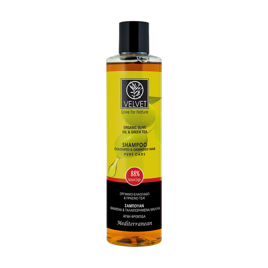 Шампунь Velvet Love for Nature Organic Olive Oil &amp; Green Tea Shampoo для фарбованого та пошкодженого волосся, 300 мл