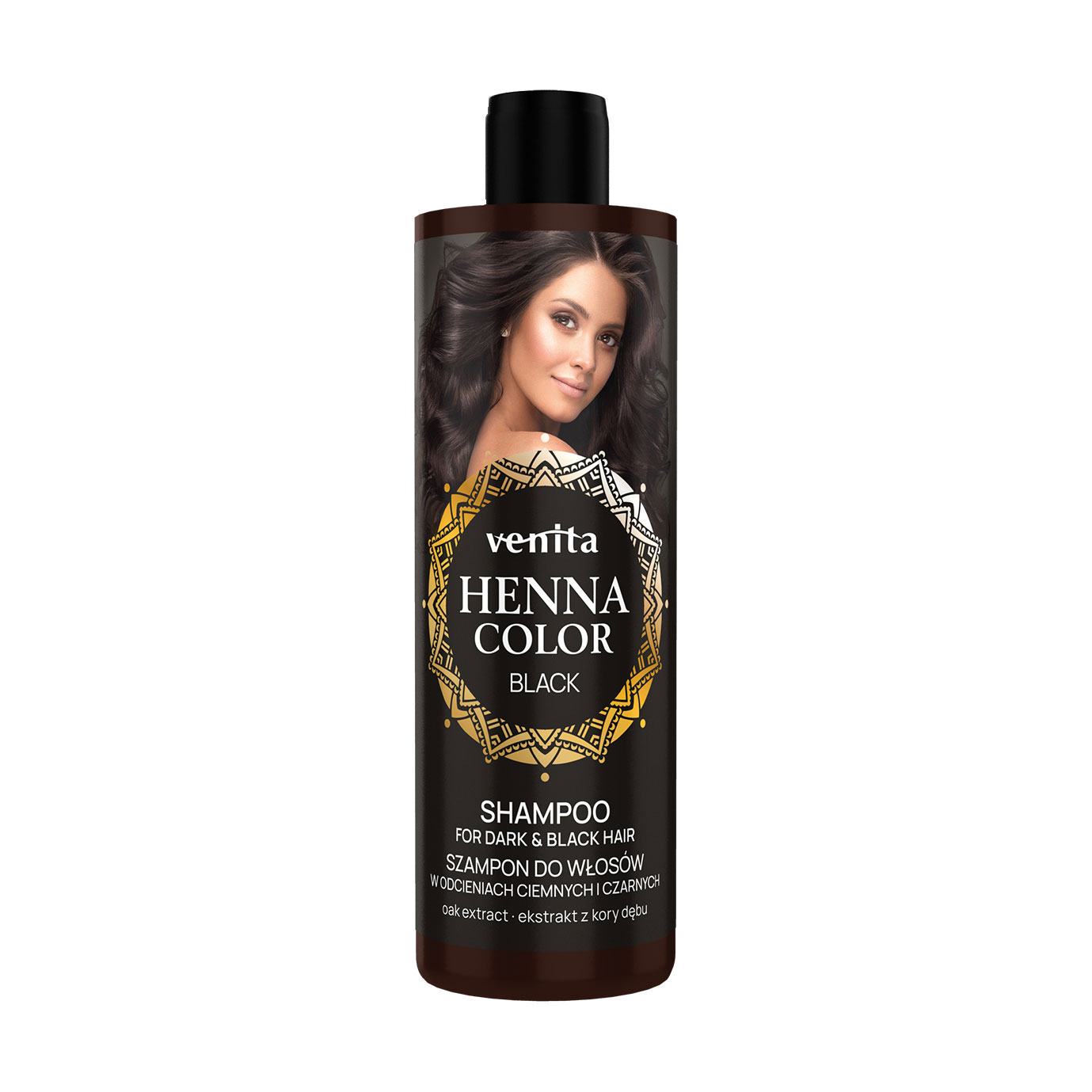 Шампунь Venita Henna Color Shampoo Black для темного та чорного волосся, 300 мл