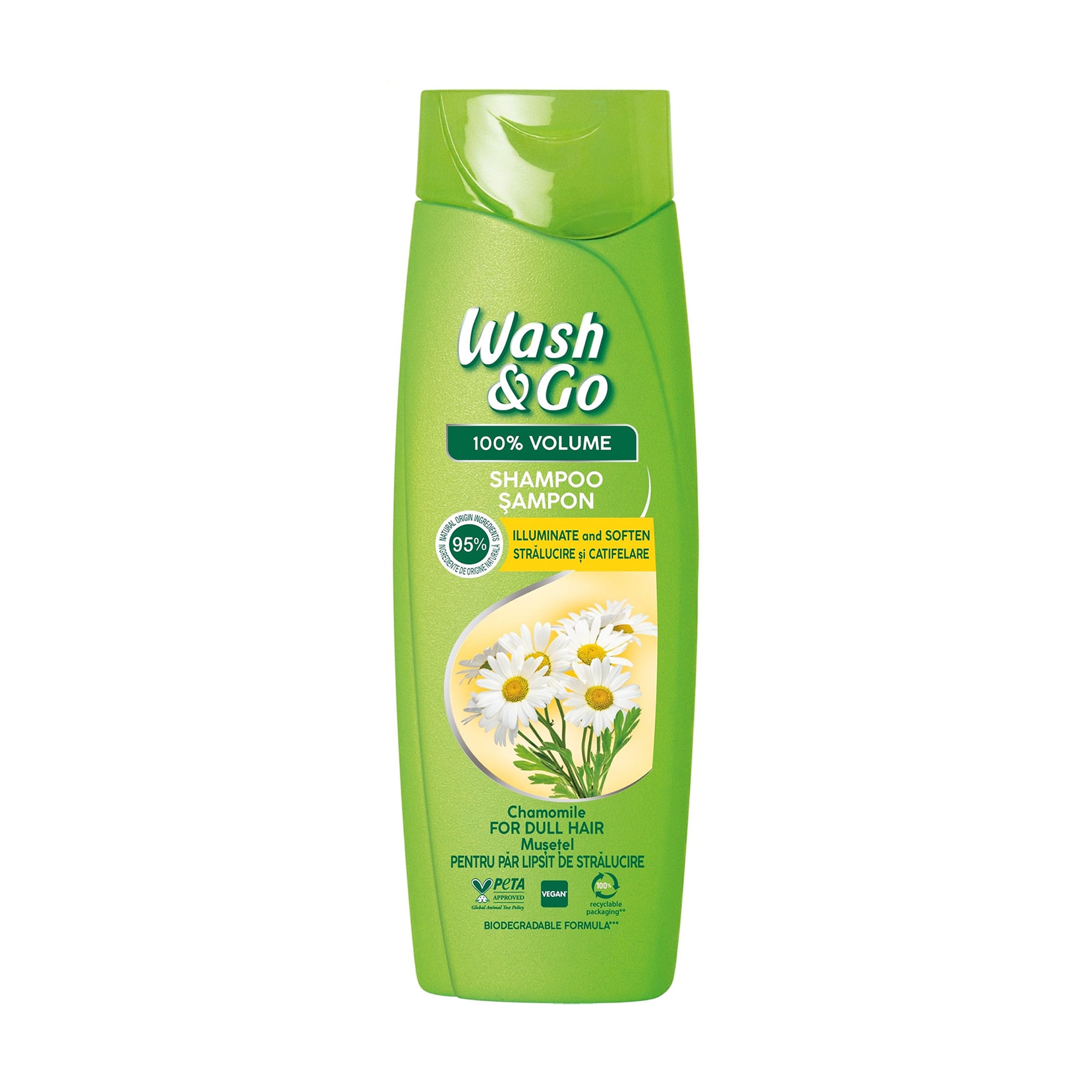 Шампунь Wash&amp;Go для тьмяного волосся, з екстрактом ромашки, 360 мл