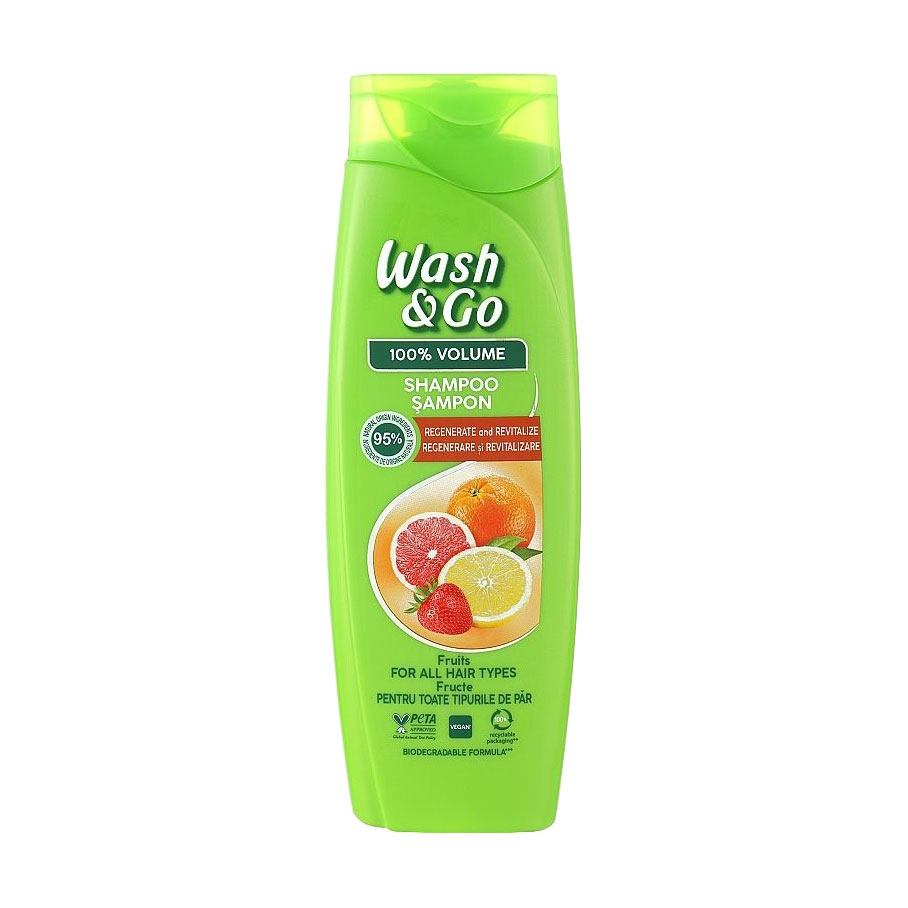 Шампунь Wash&amp;Go для всіх типів волосся, з екстрактами фруктів, 360 мл