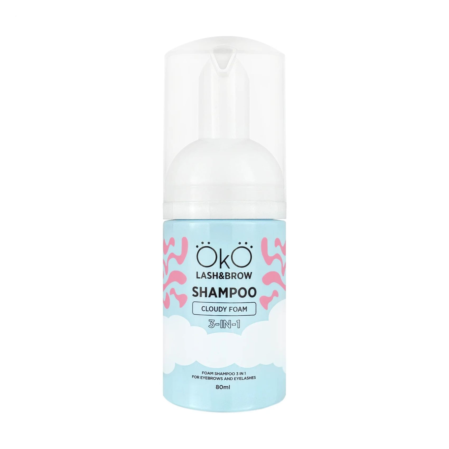 Шамунь-піна для брів та вій 3 в 1 OkO Lash &amp; Brow Shampoo Cloudy Foam, 80 мл