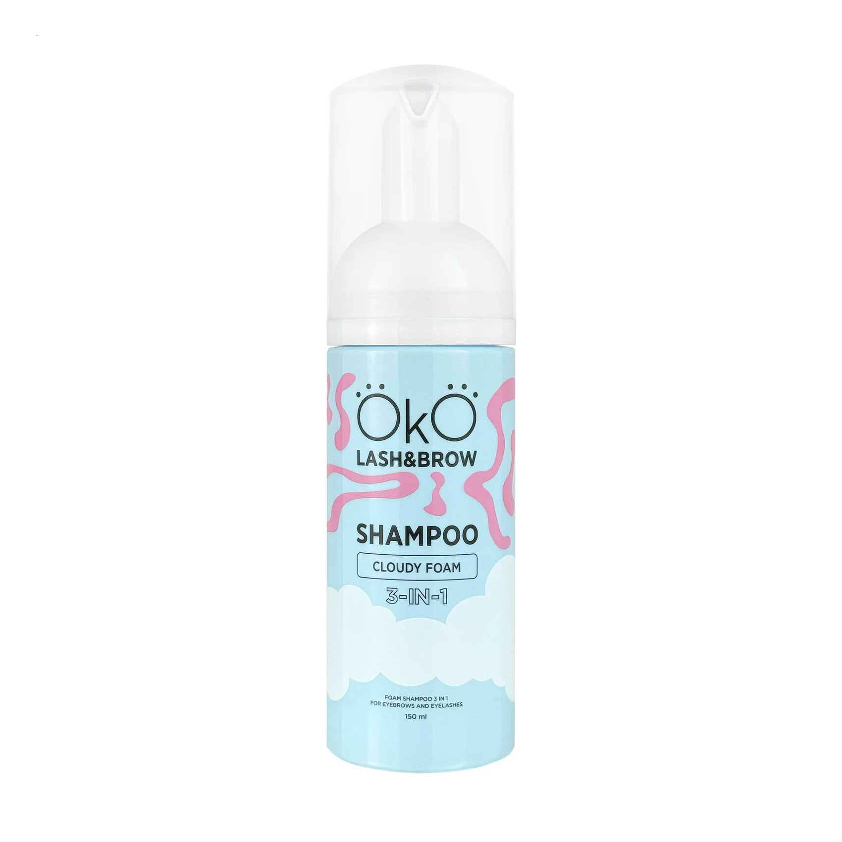 Шамунь-піна для брів та вій 3 в 1 OkO Lash &amp; Brow Shampoo Cloudy Foam, 150 мл