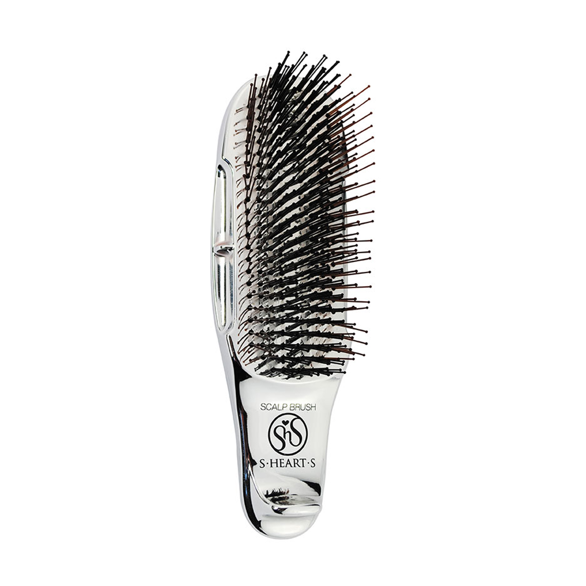 Щітка для шкіри голови S-Heart-S Scalp Brush Plus for Professional коротка, срібна, 1 шт (698086)