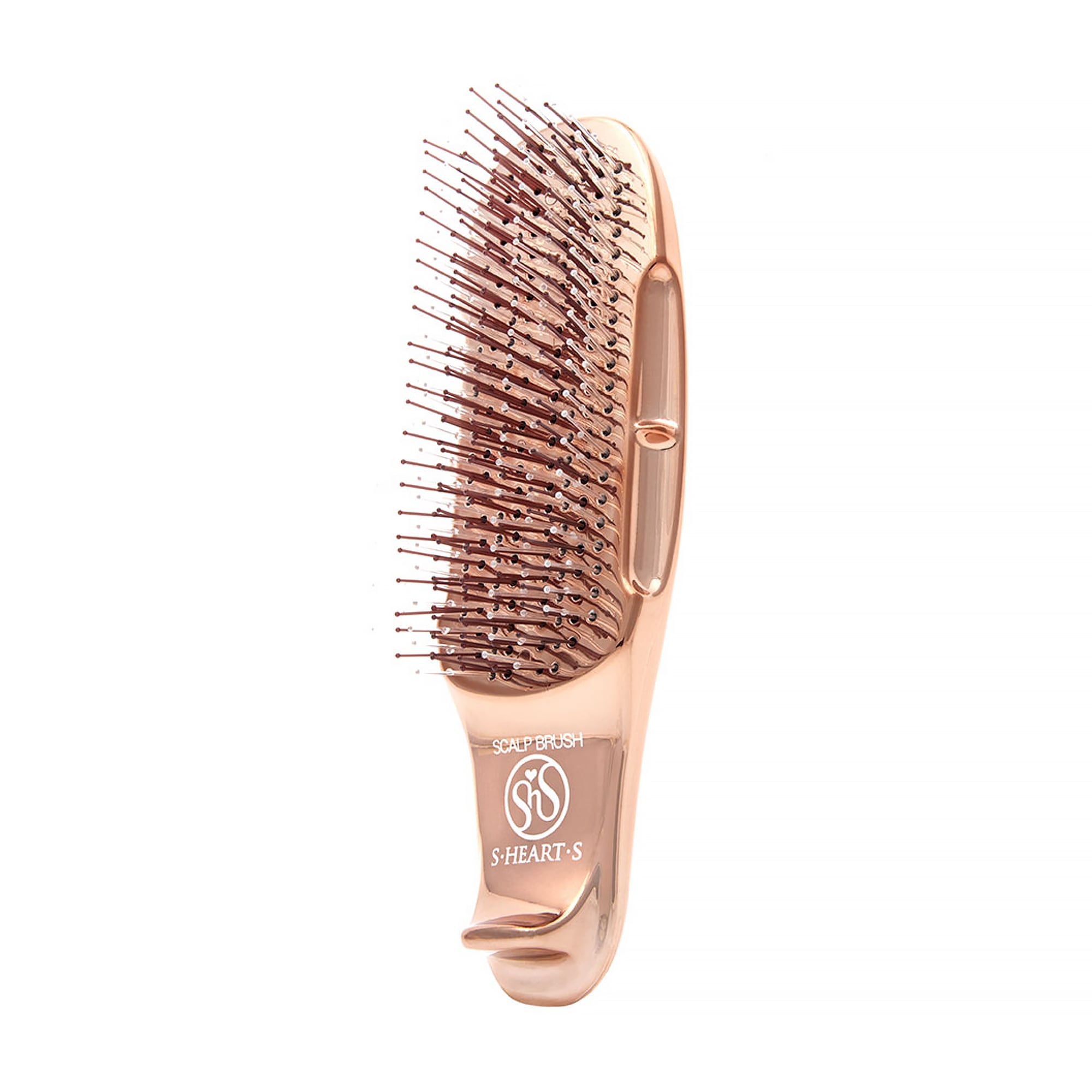 Щітка для шкіри голови S-Heart-S Scalp Brush World Model коротка, рожеве золото, 1 шт (698091)