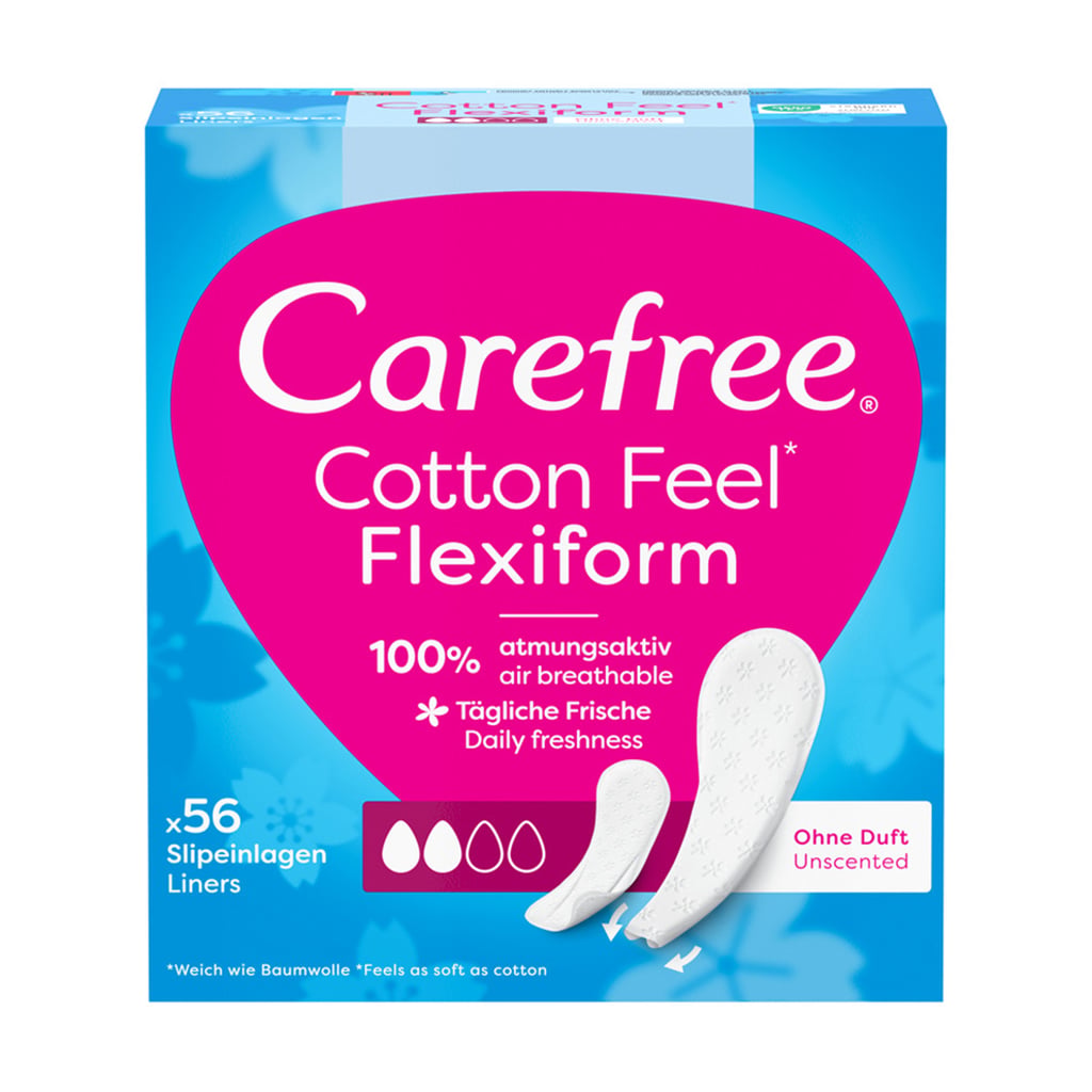 Щоденні гігієнічні прокладки Carefree Cotton Feel Flexiform Perfume Free, 56 шт