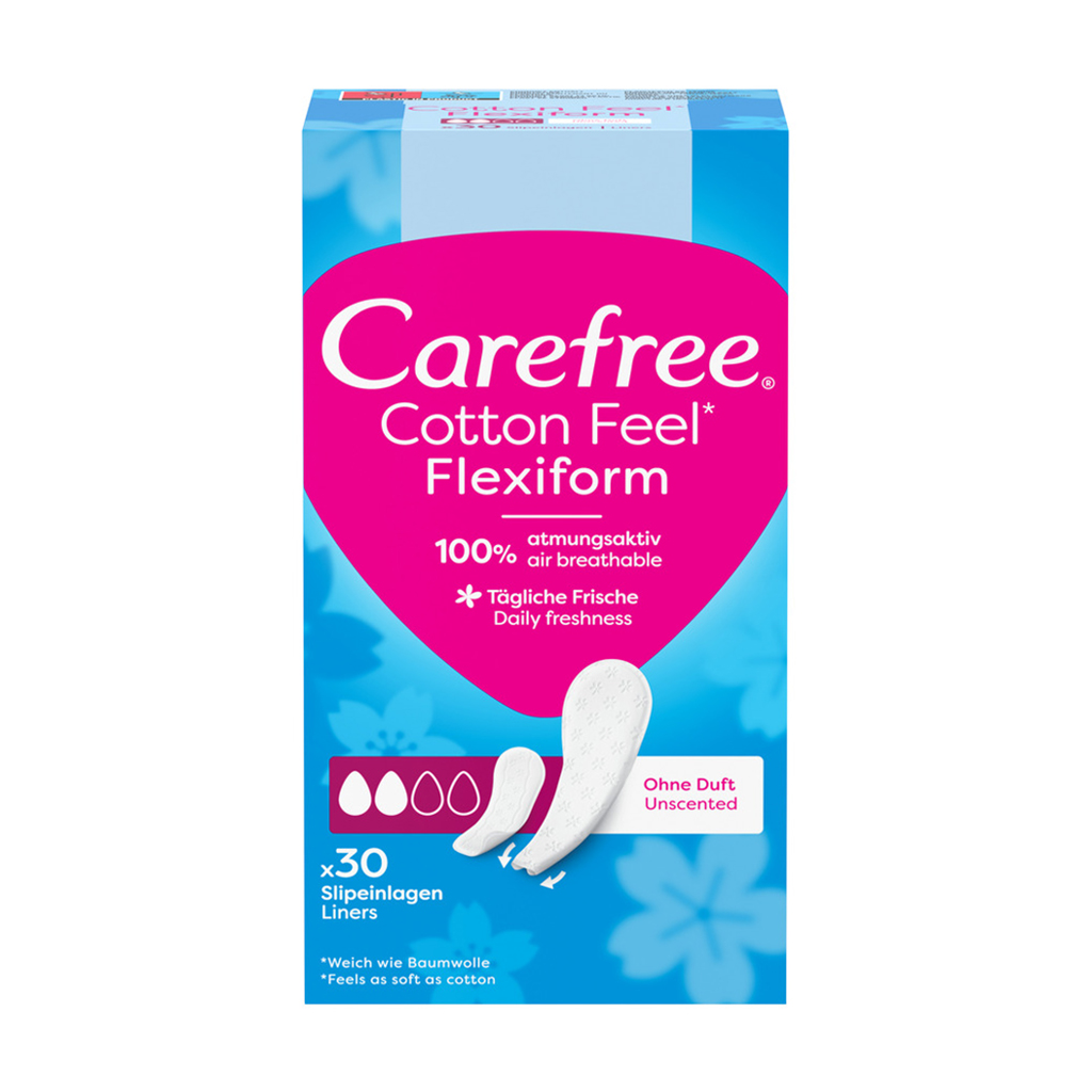 Щоденні гігієнічні прокладки Carefree Cotton Fell  FlexiForm, 30 шт