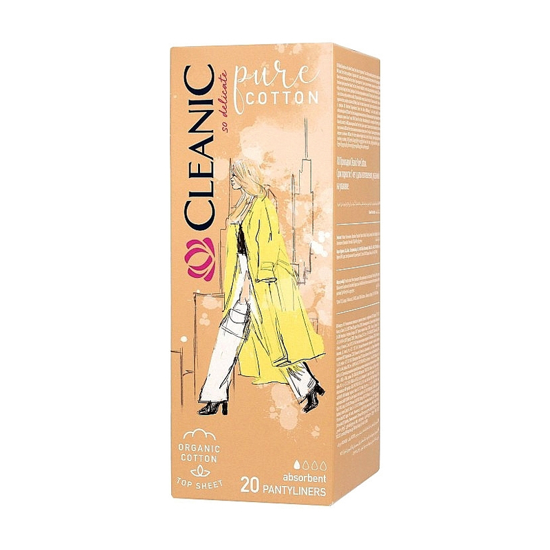 Щоденні гігієнічні прокладки Cleanic Pure Cotton, 20 шт