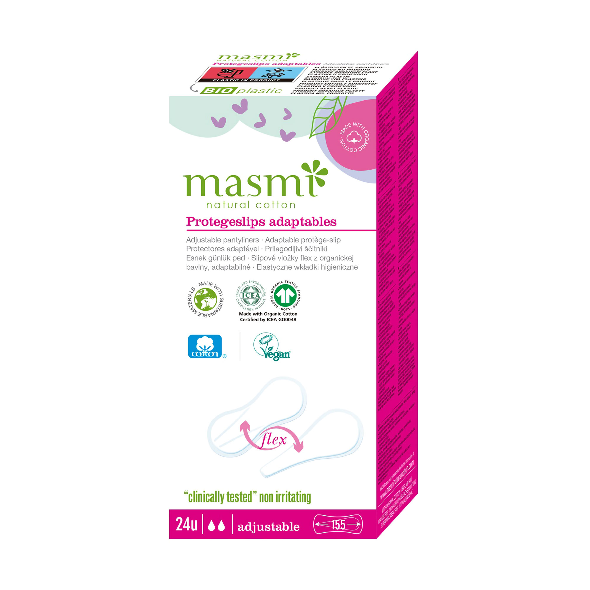 Щоденні гігієнічні прокладки Masmi Natural Cotton Adjustable, 24 шт