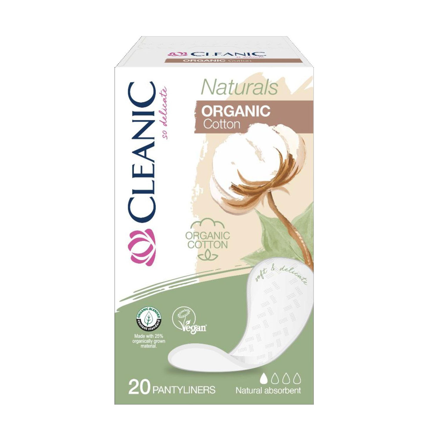 Щоденнi прокладки Cleanic Naturals Organic Cotton, 20 шт