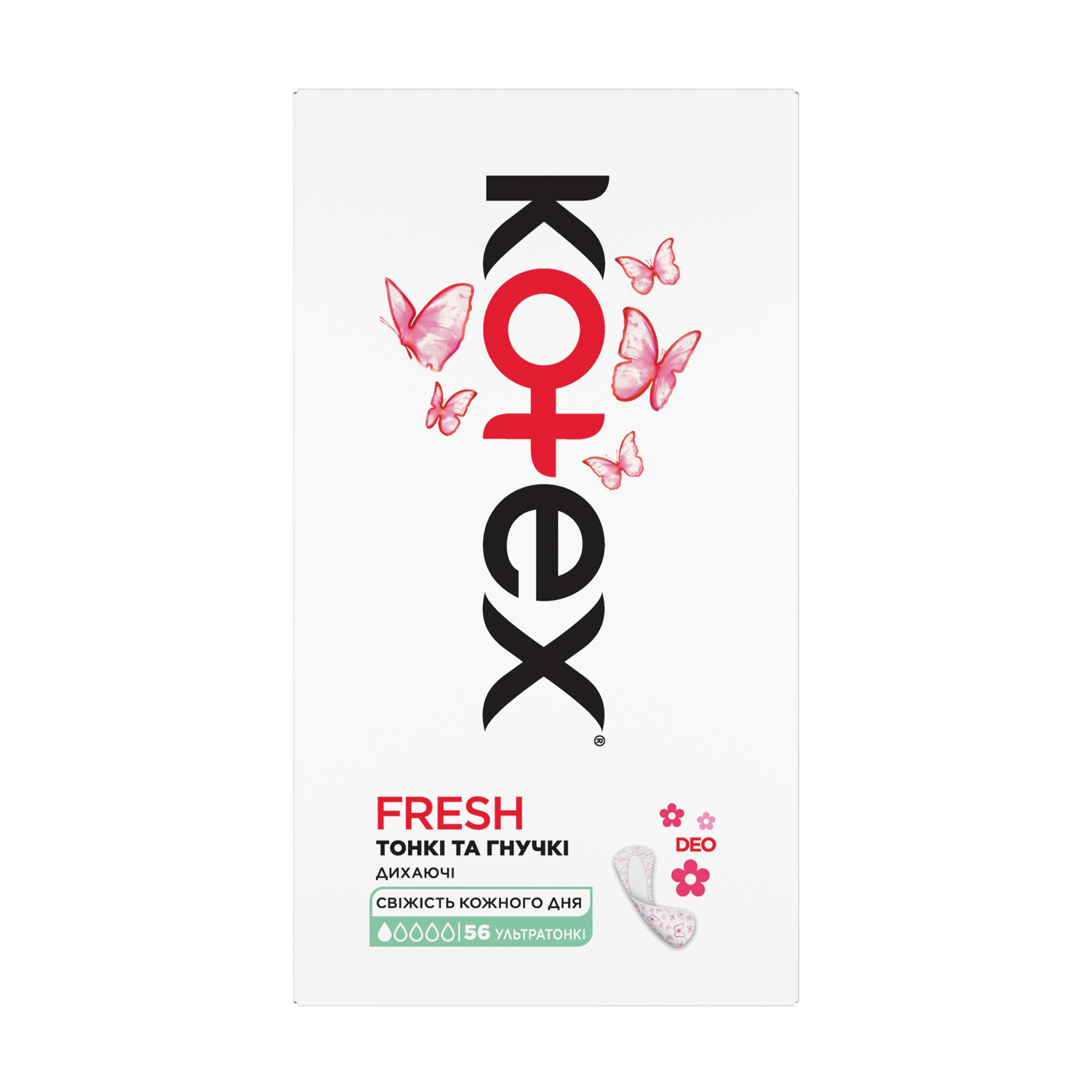 Щоденні прокладки Kotex Deo Ultraslim, 56 шт