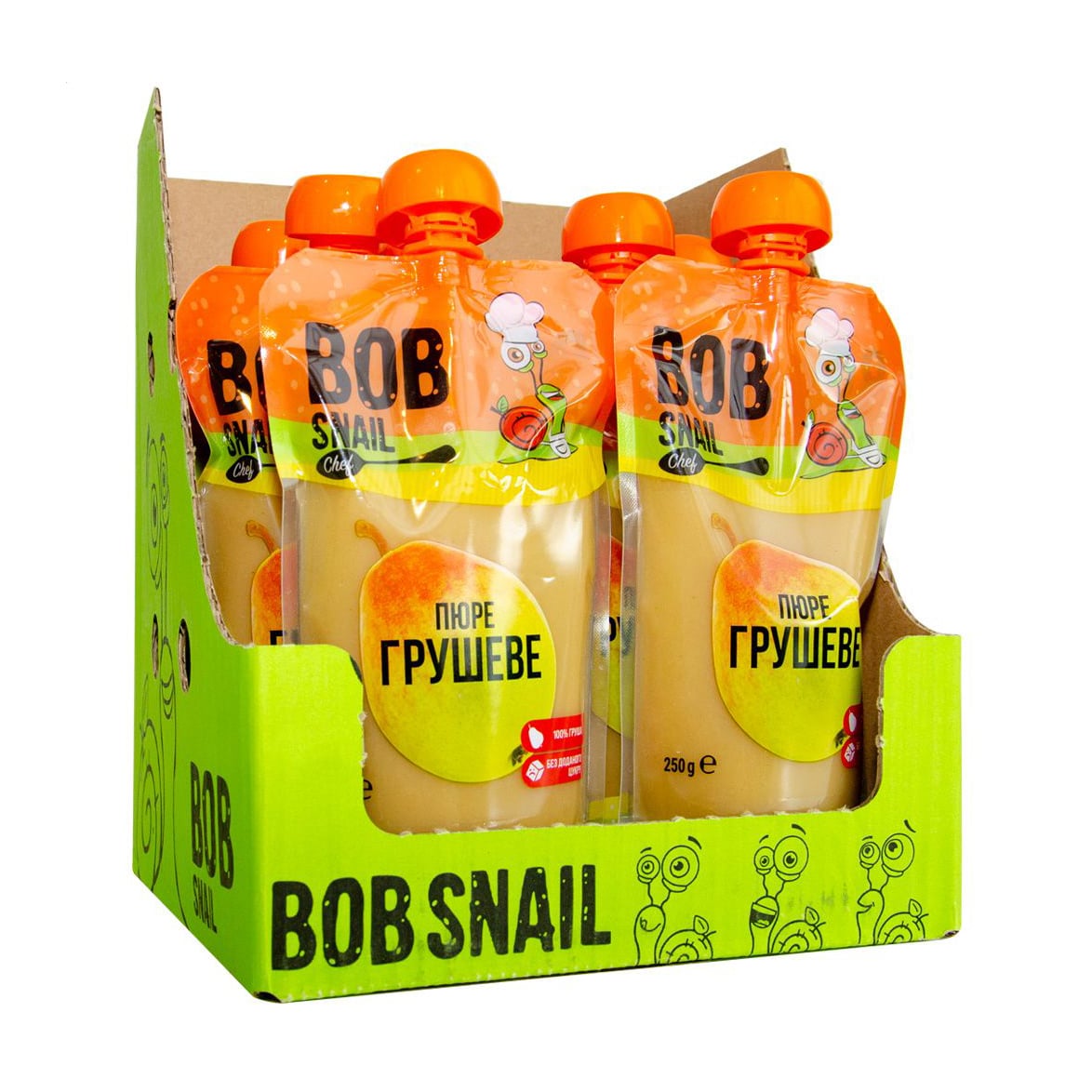 Шеф-пюре фруктове Bob Snail Грушеве, 10*250 г