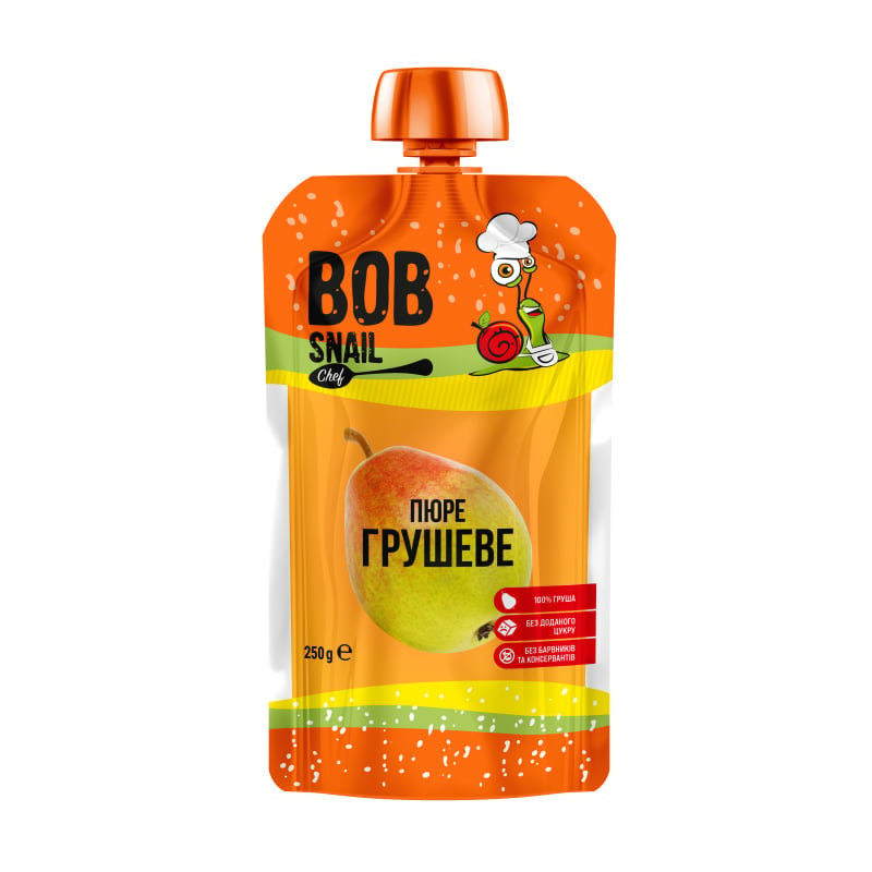 Шеф-пюре фруктове Bob Snail Грушеве, 250 г