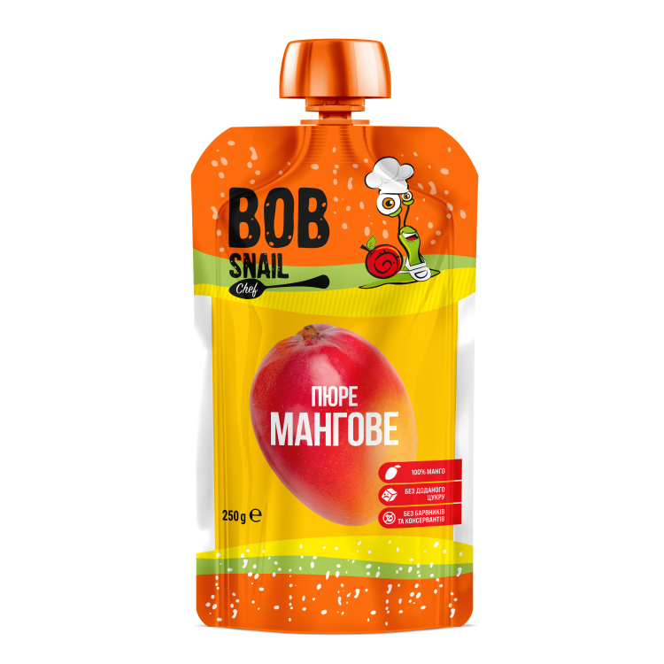 Шеф-пюре фруктове Bob Snail Мангове, 250 г